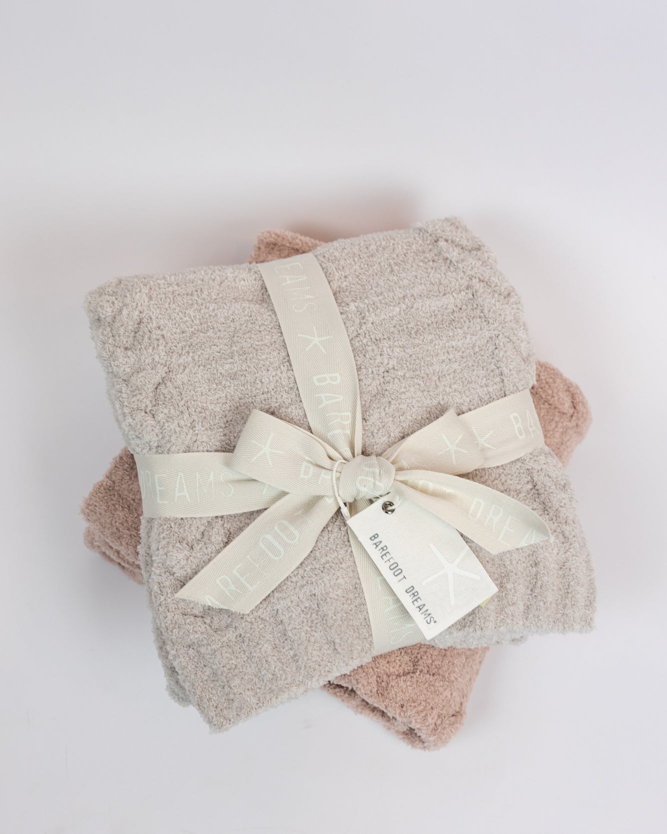 Barefoot Dreams Braided Cable Receiving Blanket 30x30 | HE Almond Sandstone