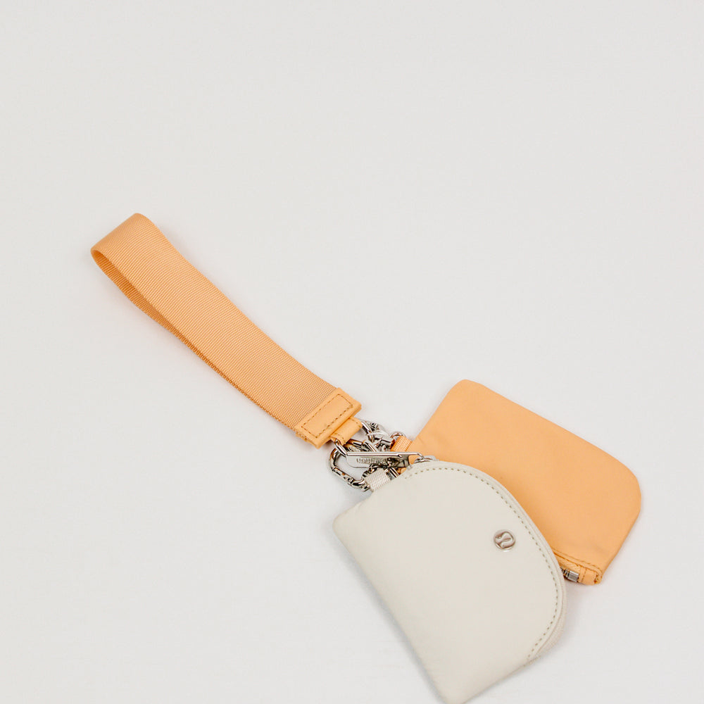 Dual Pouch Wristlet | Peach Bellini/White Opal