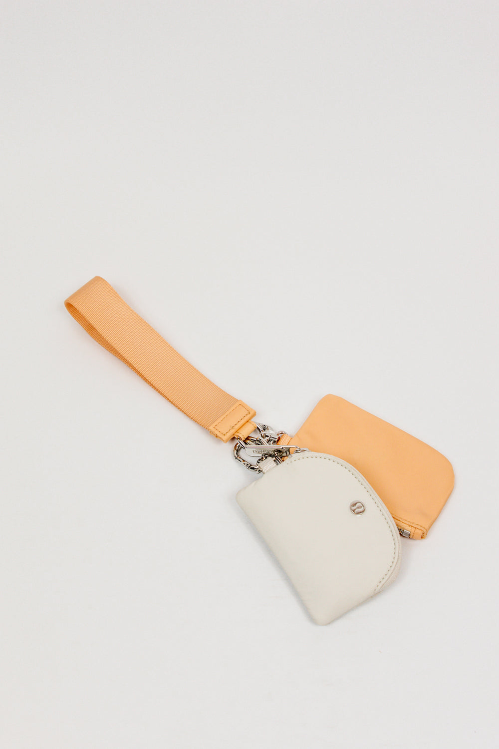 Dual Pouch Wristlet | Peach Bellini/White Opal