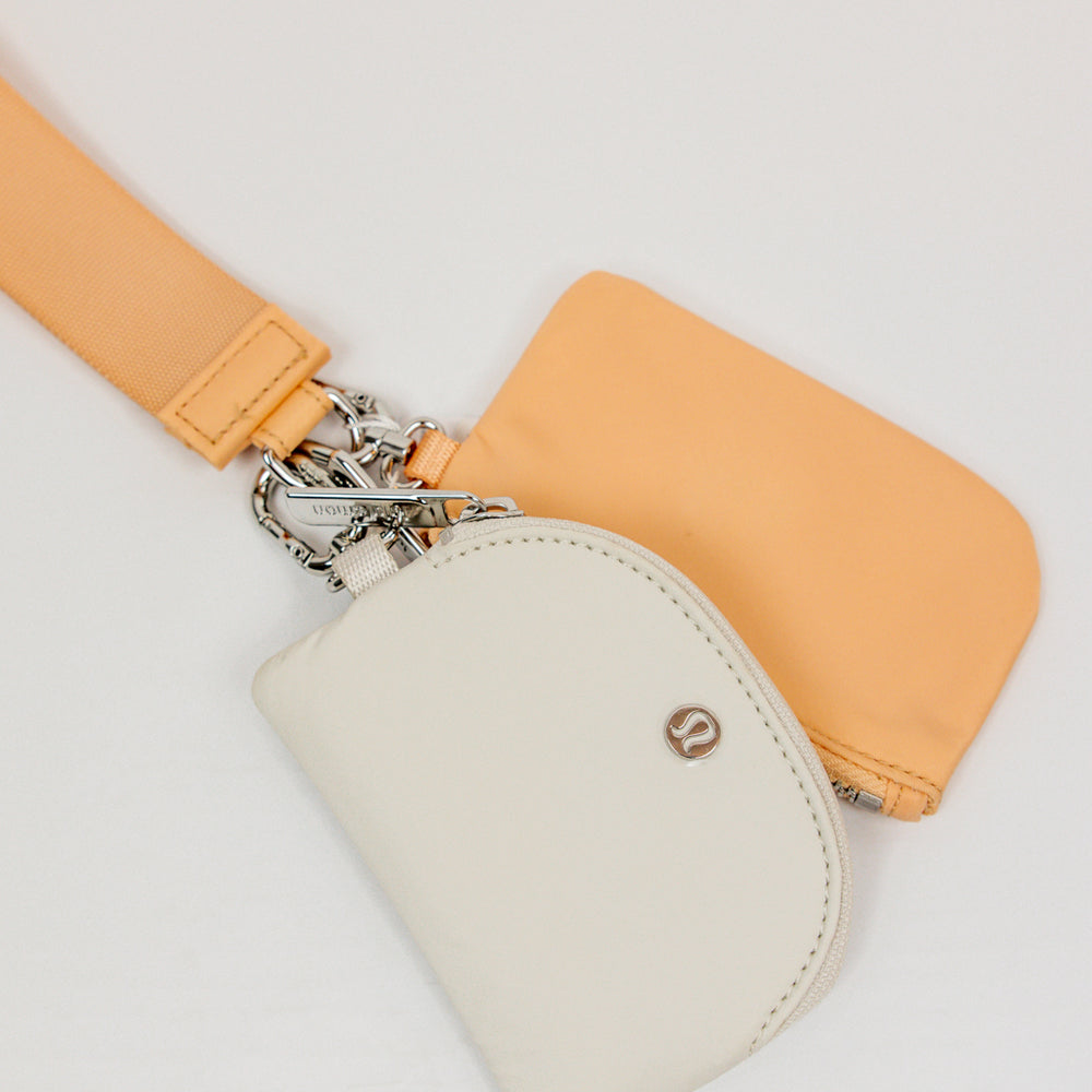 Dual Pouch Wristlet | Peach Bellini/White Opal