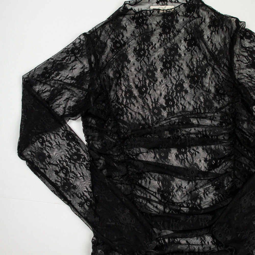 
                      
                        Amara Ruched Lace Top | Black
                      
                    