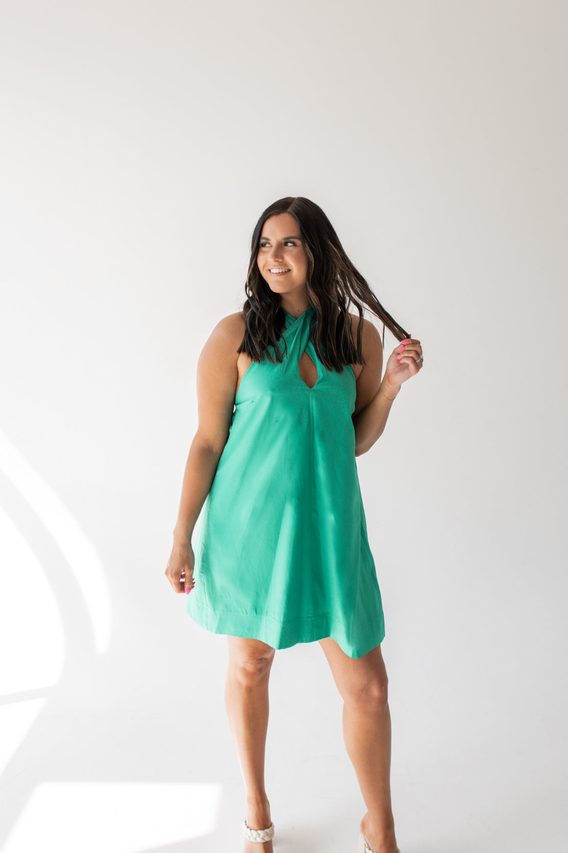 Matilda Halter Neck Mini Dress | Kelly Green