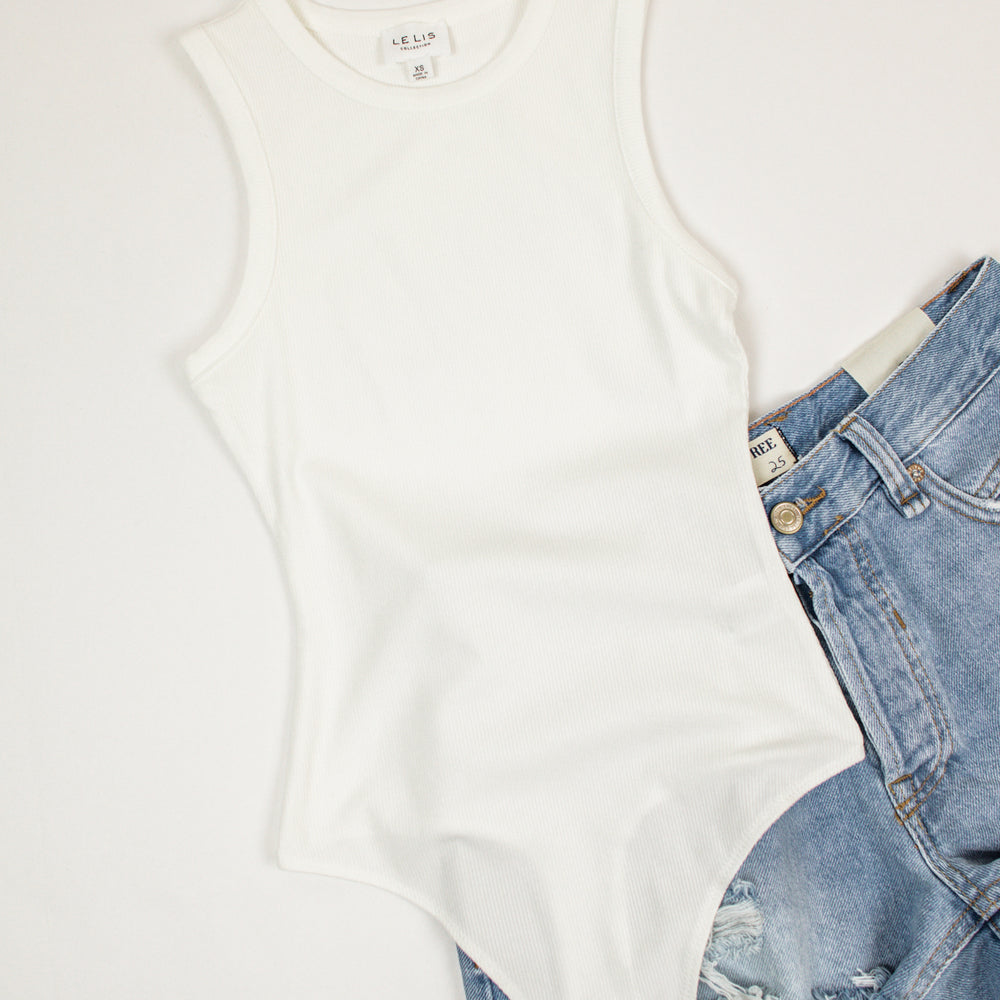 
                      
                        Mae Round Neck Bodysuit | White
                      
                    