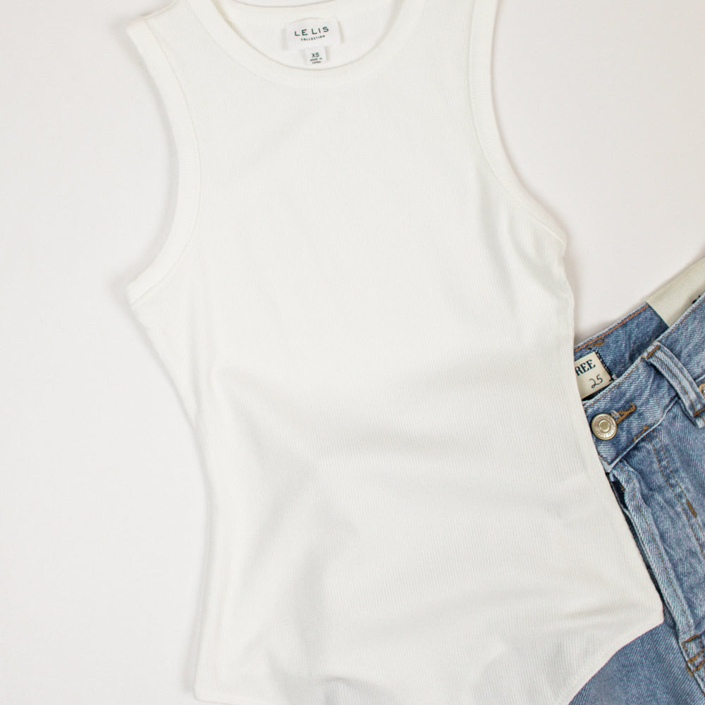 
                      
                        Mae Round Neck Bodysuit | White
                      
                    