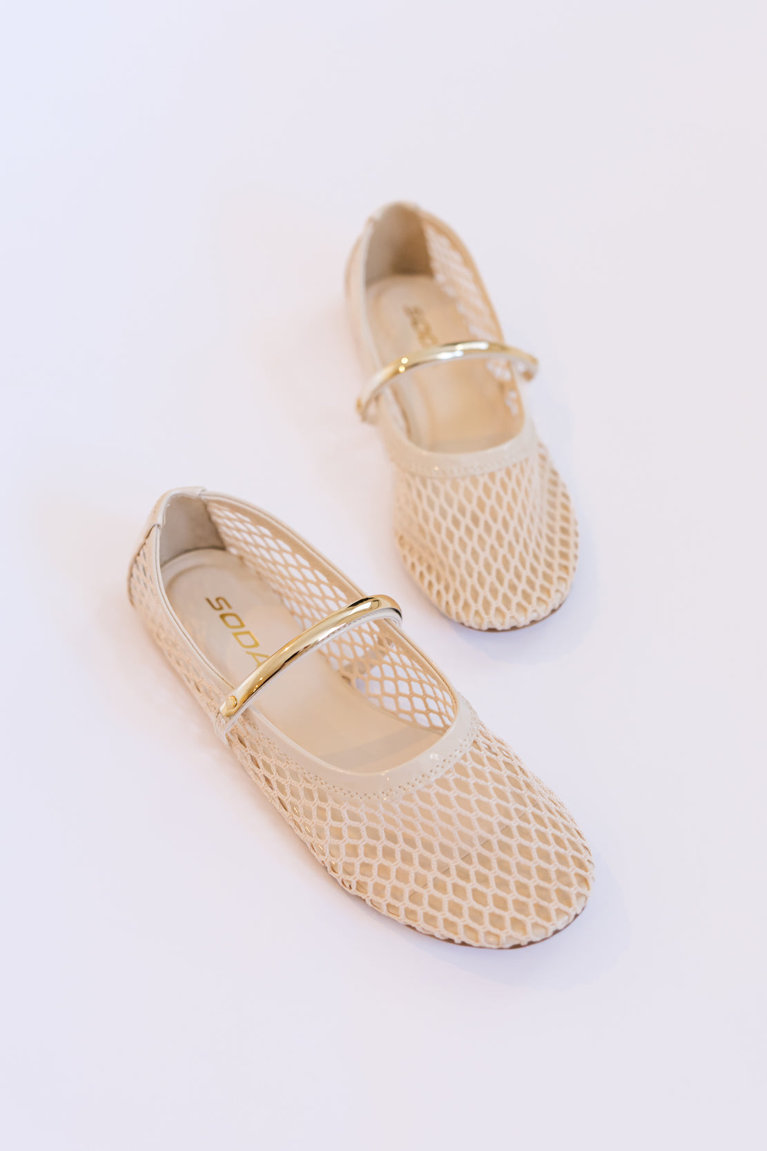 Meghan Mesh Flat | Bone