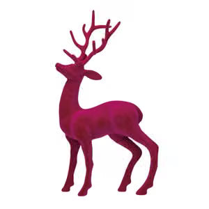 XS6675 Flocked Deer | Pink