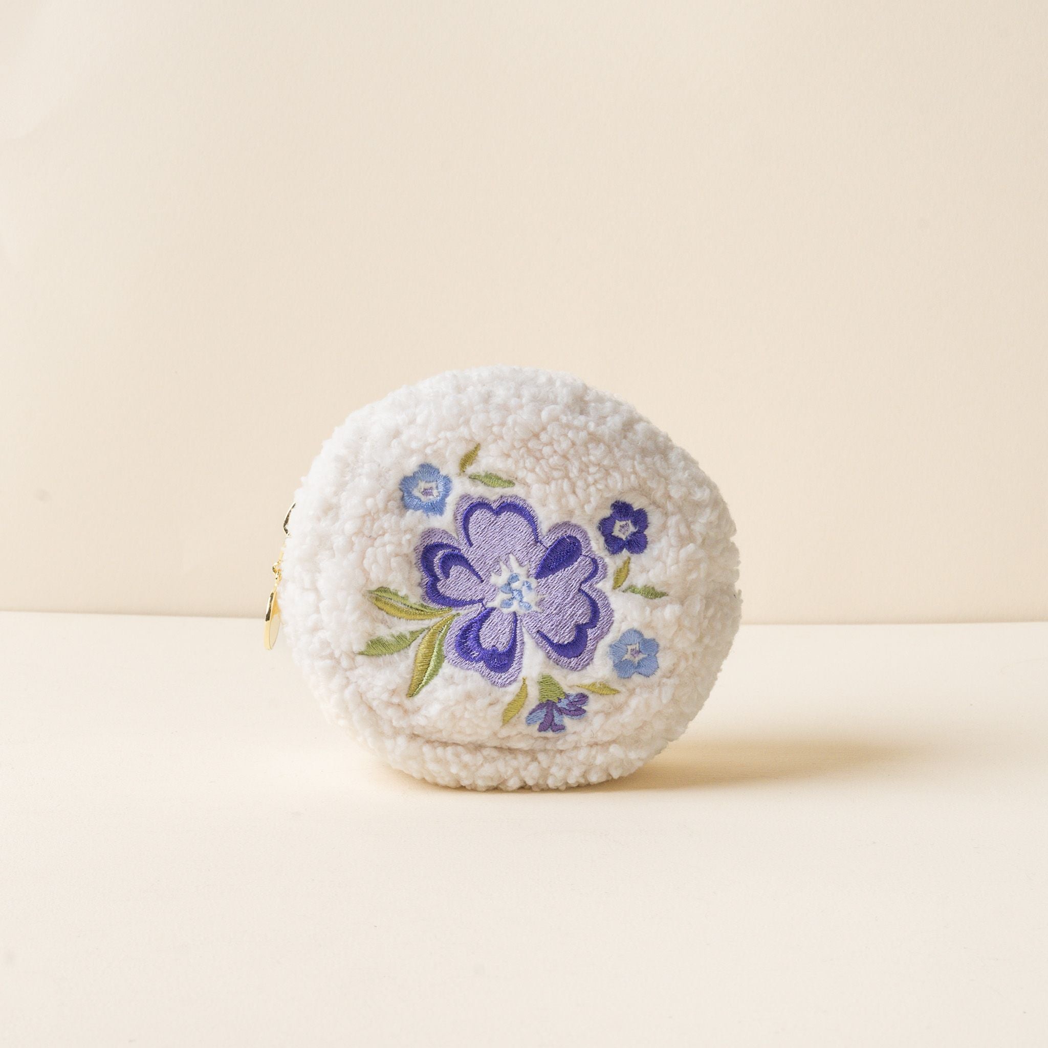 Teddy Pouch Circle | Dainty Floral Purple