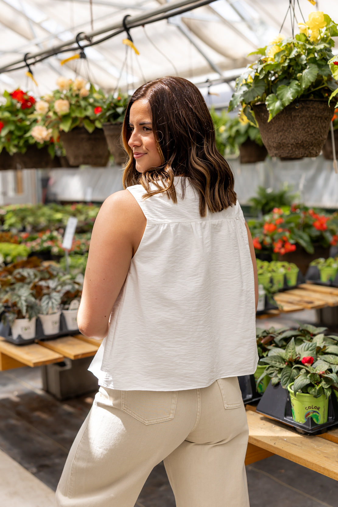 Nora Sleeveless Blouse | White