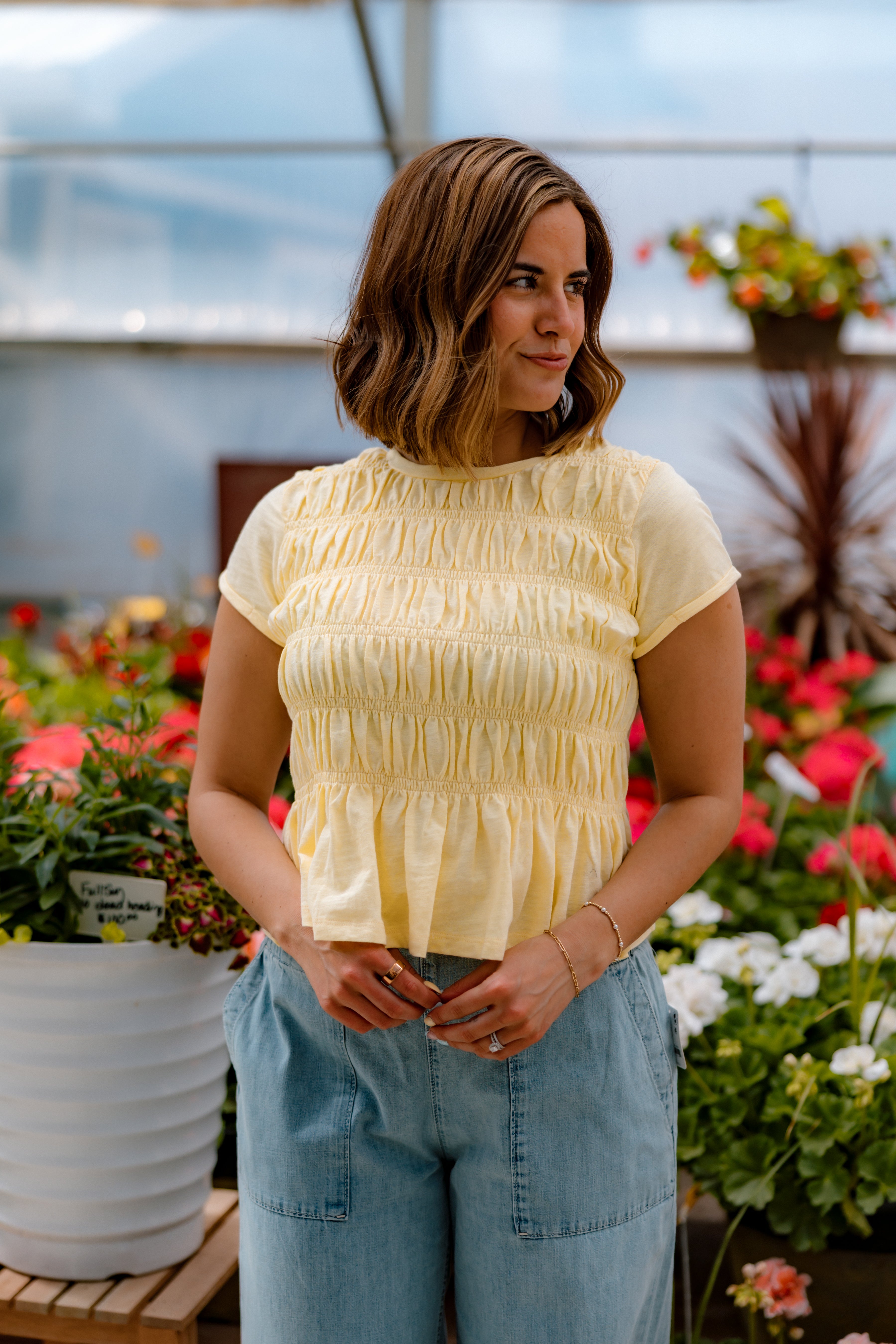 Emme Smocked Top | Light Yellow