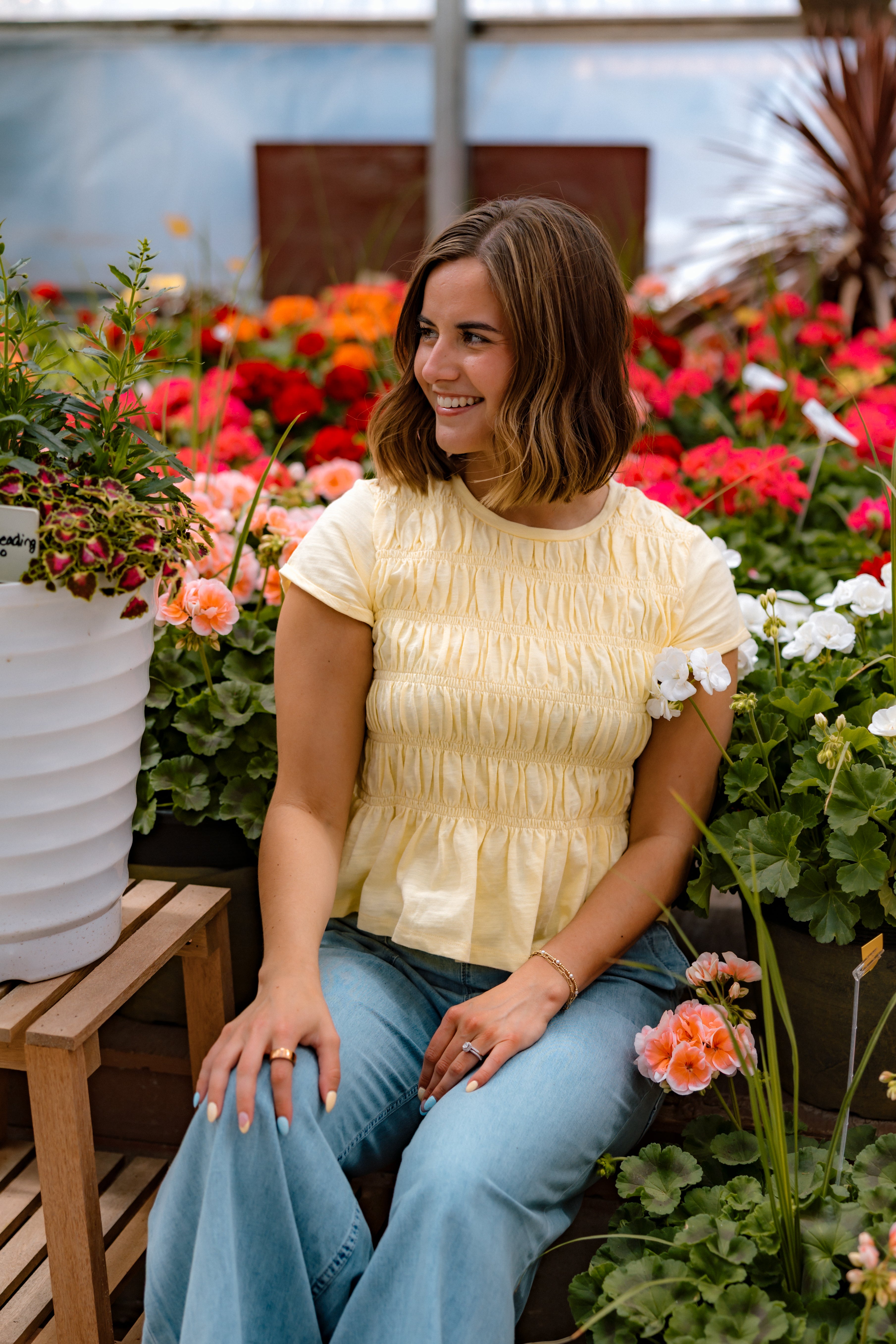 Emme Smocked Top | Light Yellow