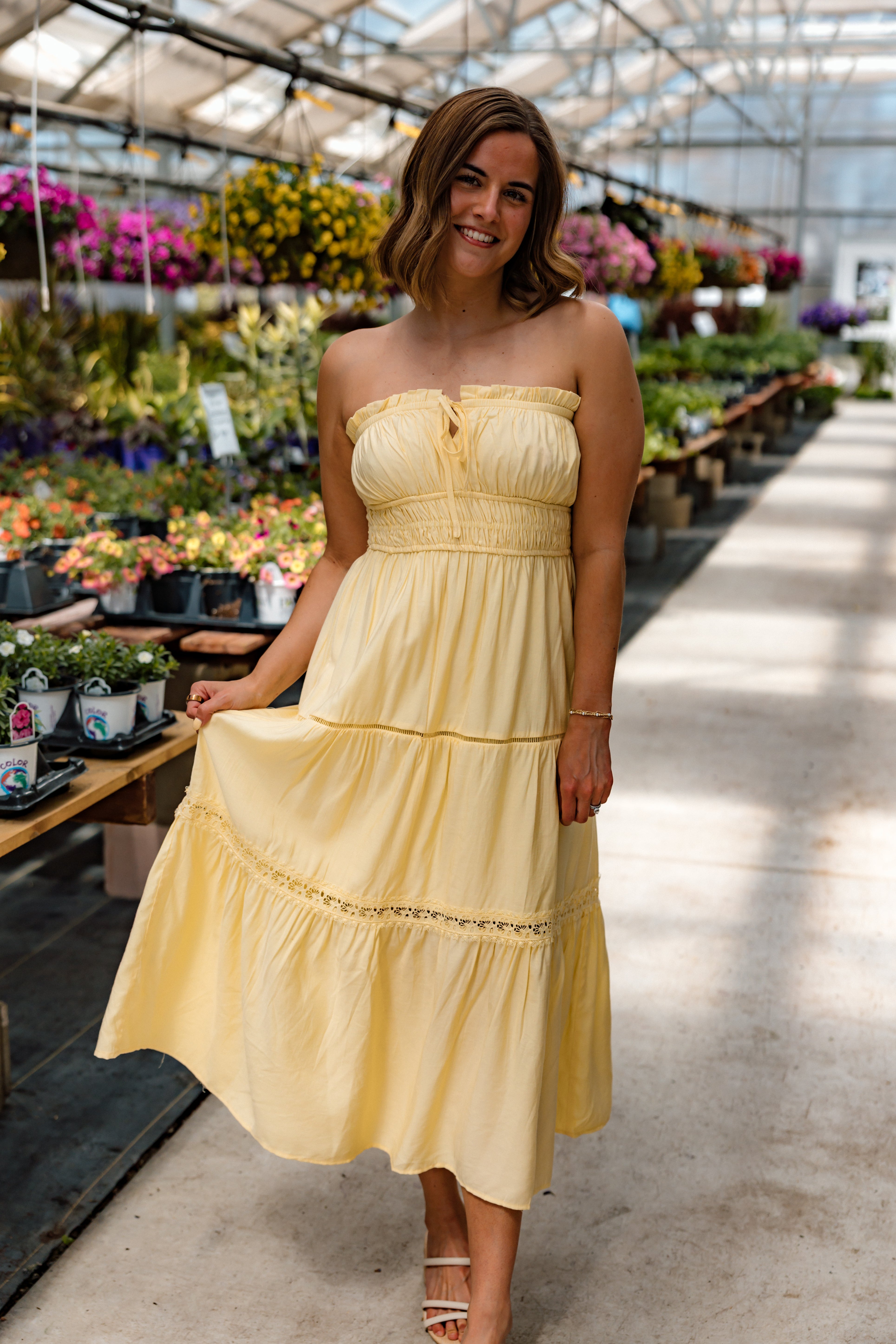 Macie Strapless Midi Dress Macie Strapless Midi Dress