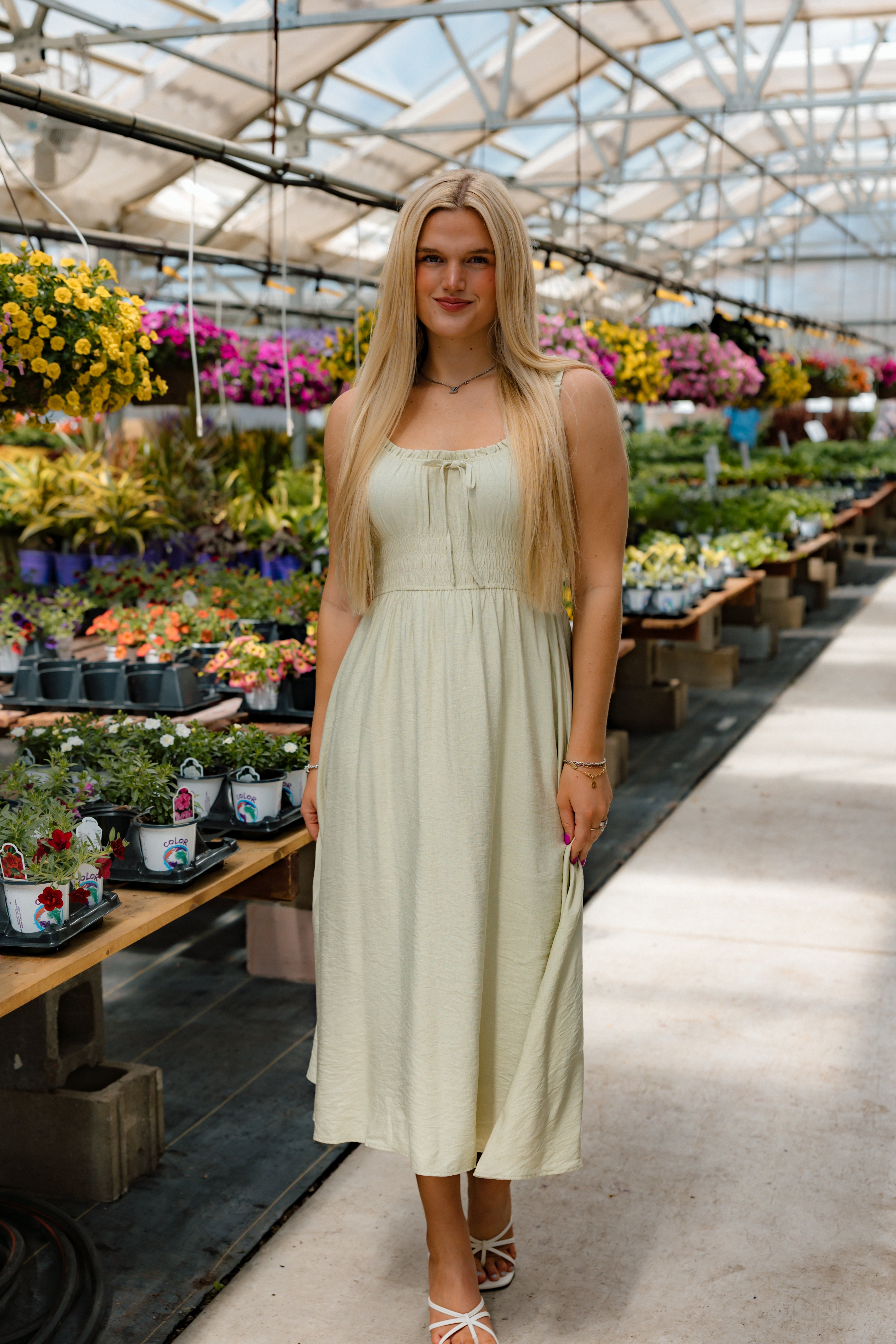 Sarah Front Tie Midi Dress | Sage
