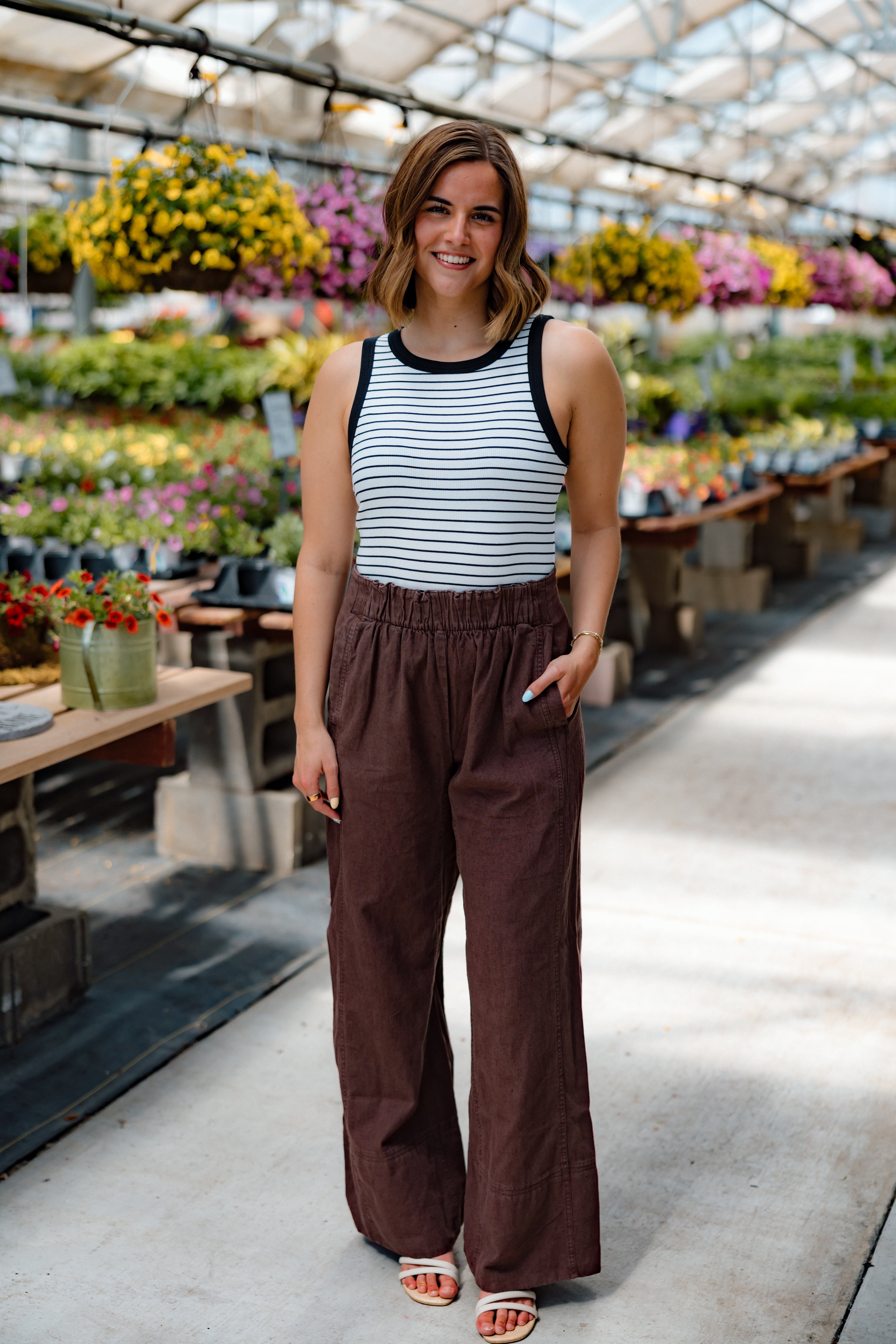 Days End Linen Pull On Pants | Double Espresso