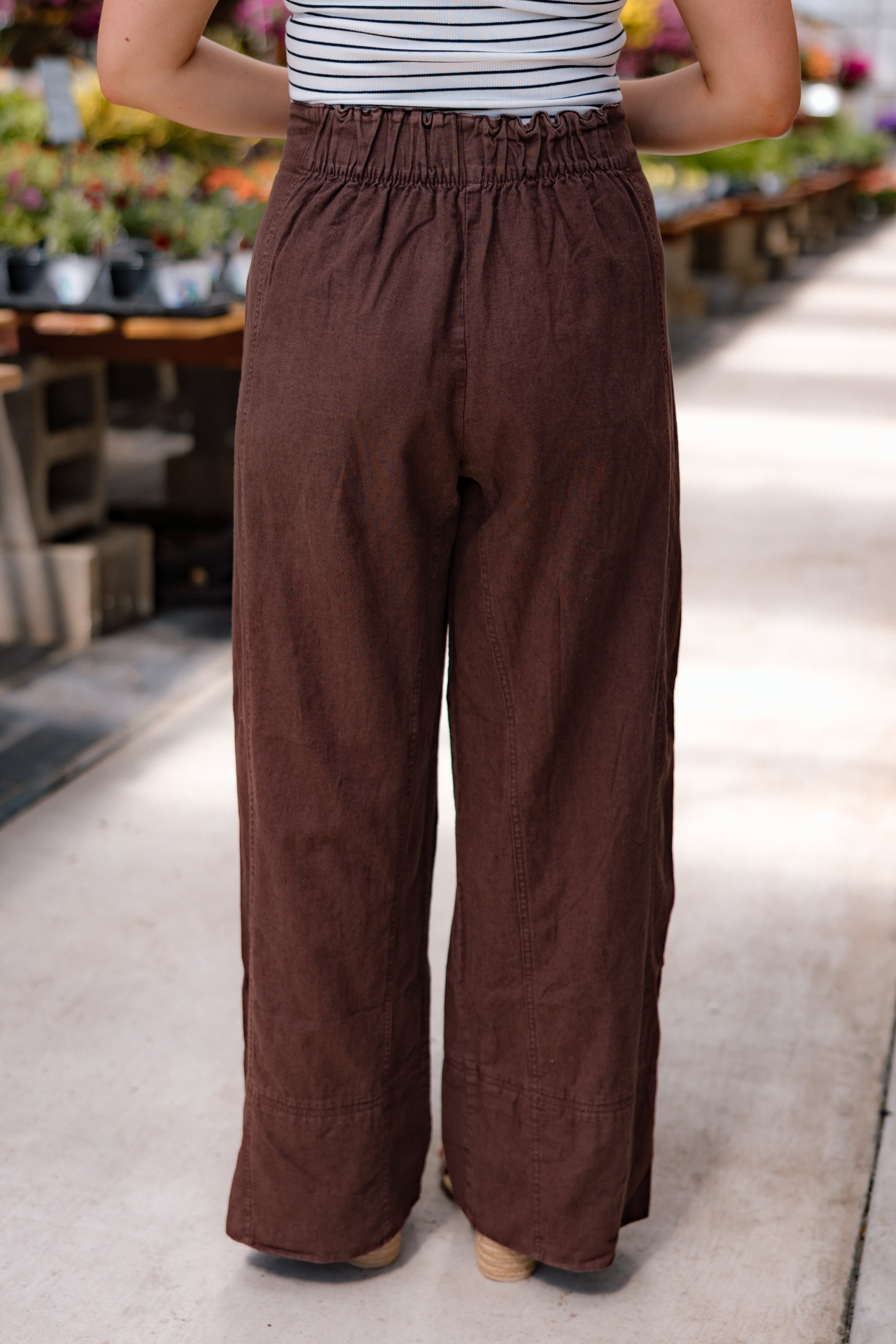 Days End Linen Pull On Pants | Double Espresso