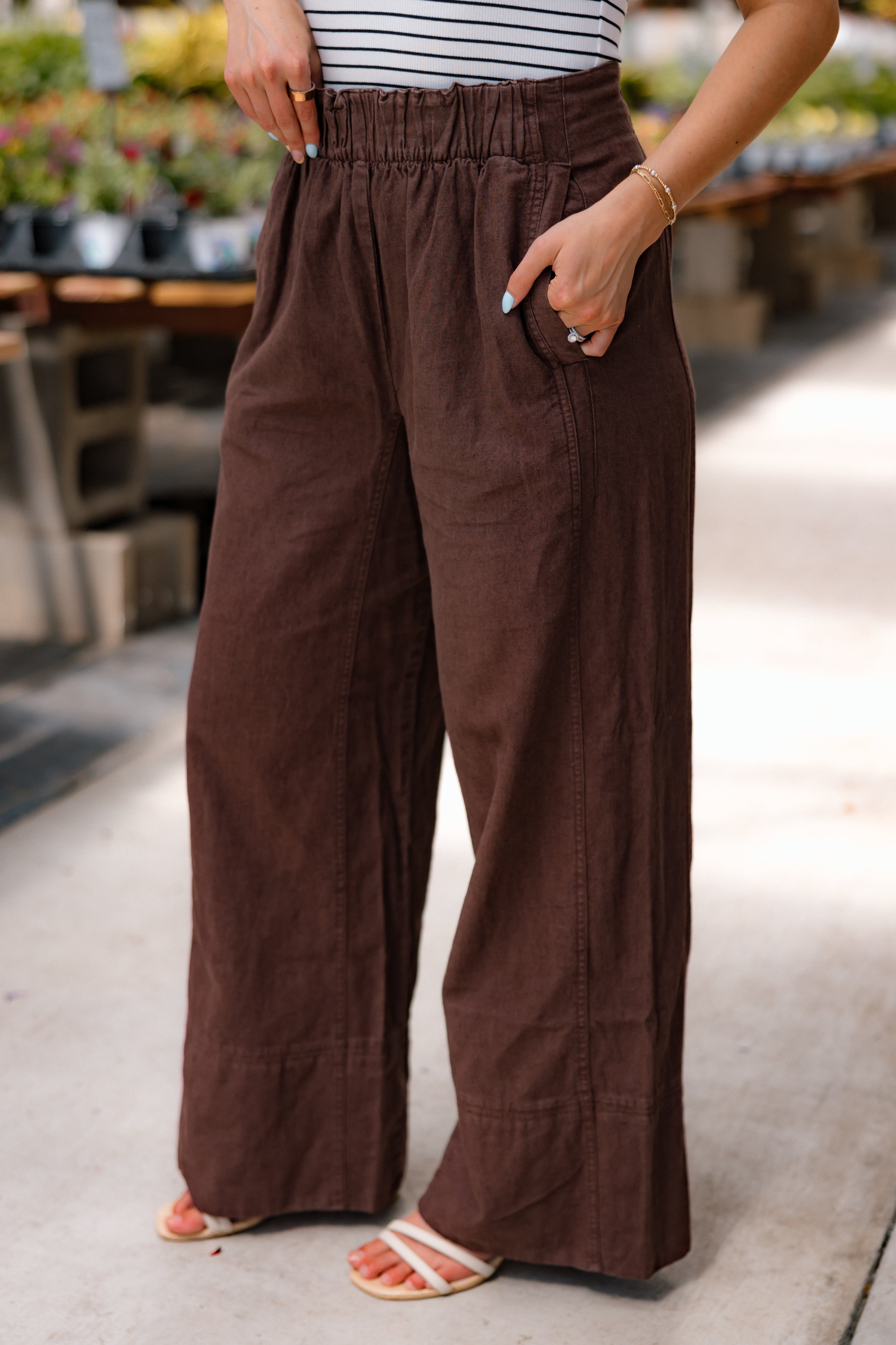 Days End Linen Pull On Pants | Double Espresso