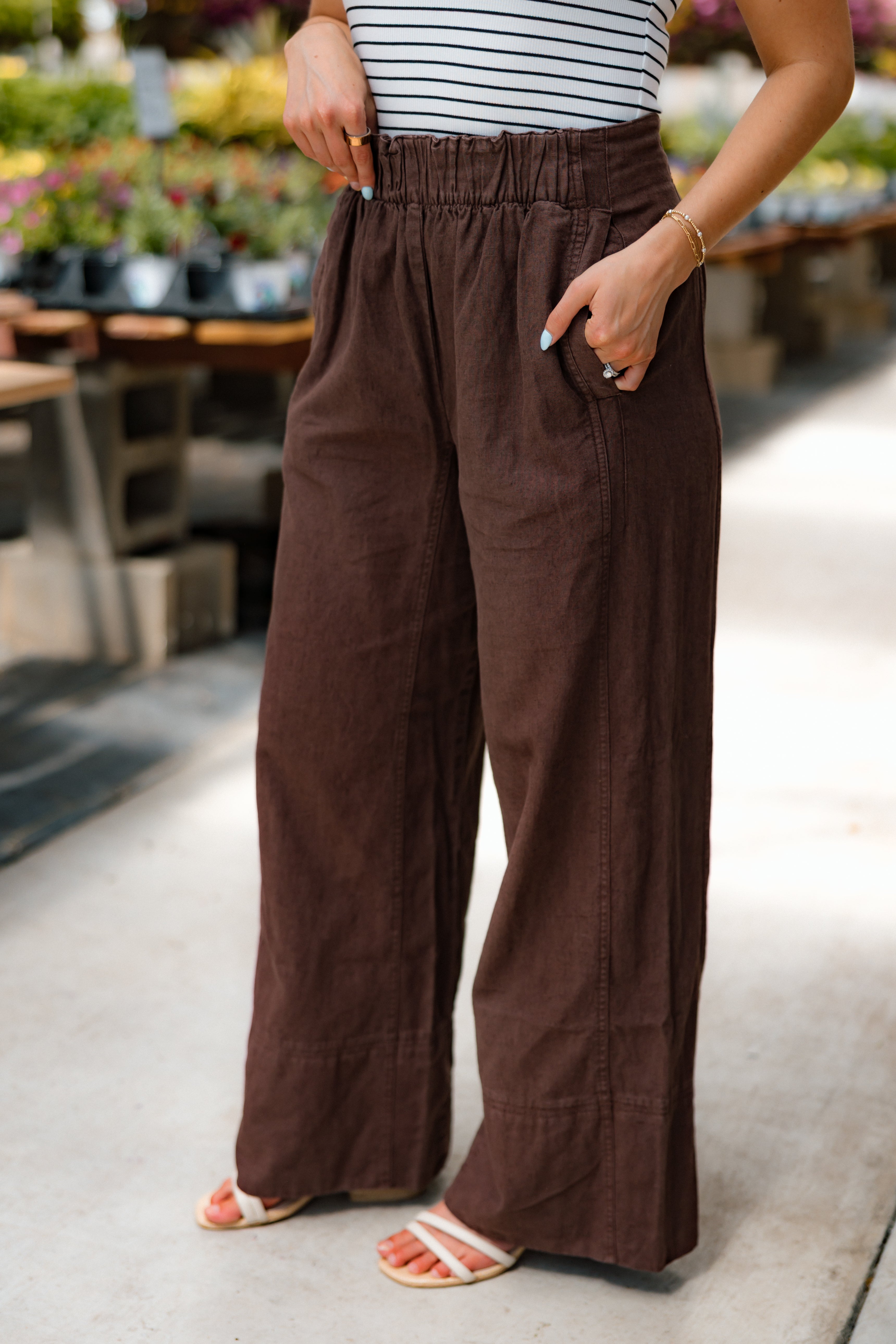 Days End Linen Pull On Pants | Double Espresso