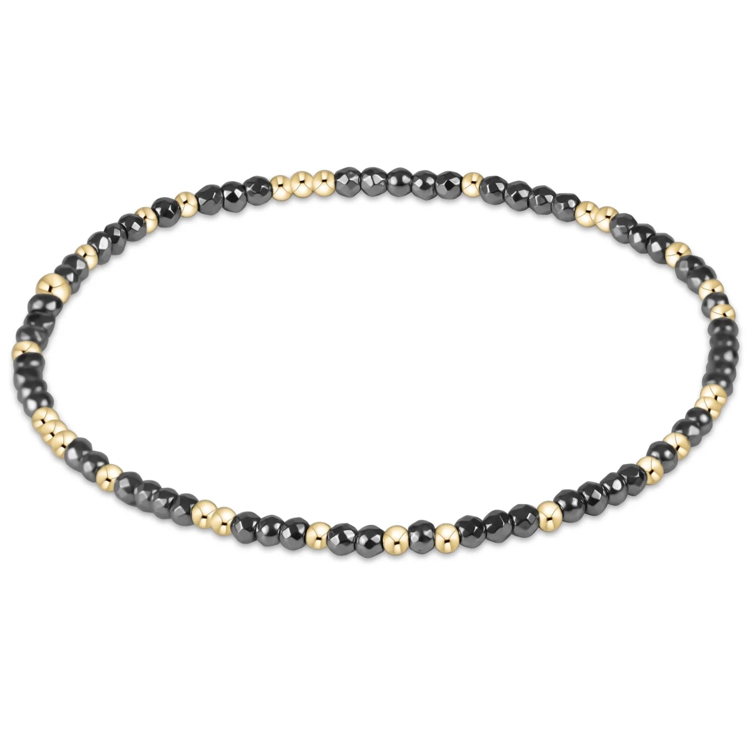 enewton Hope Unwritten 2mm Bead Bracelet | Silver Faceted Hematite