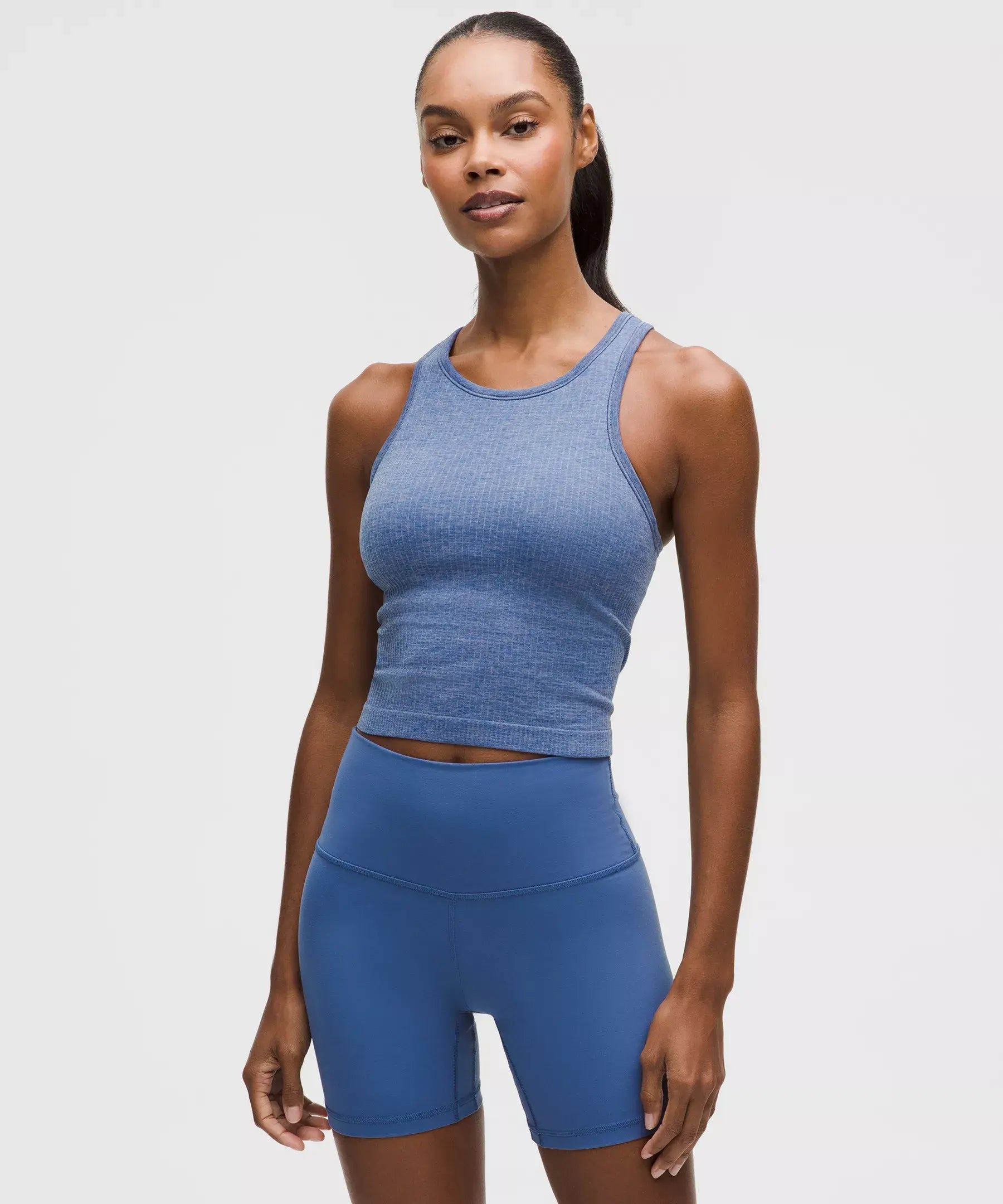 Ebb to Street Cropped Racerback Tank Top *Light Support, B/C Cup | Brilliant Blue