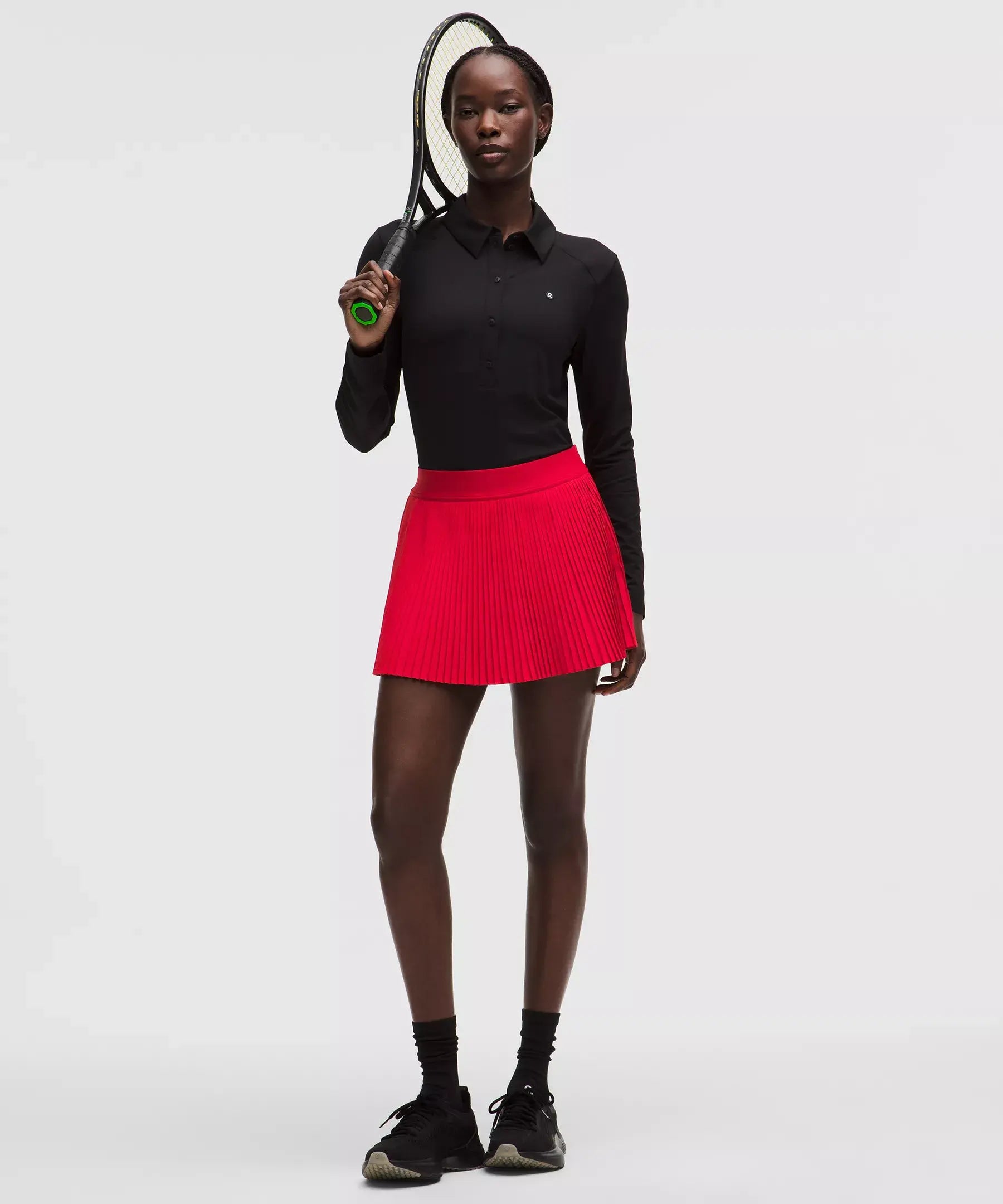 Varsity High-Rise Pleated Tennis Skirt | Oxford Red