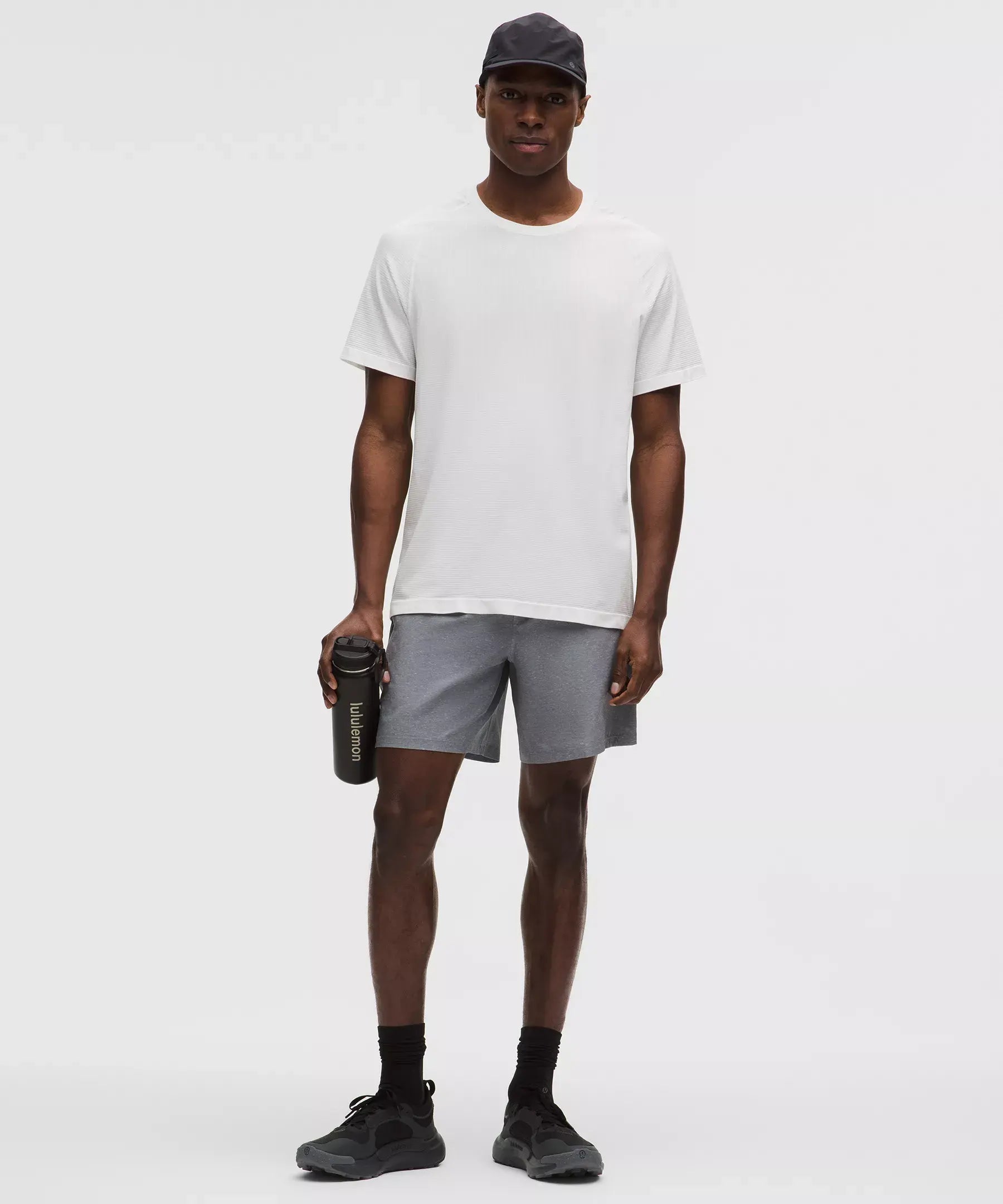 Men's Pace Breaker Linerless Short 7" | Speckled Heather Grey Multi