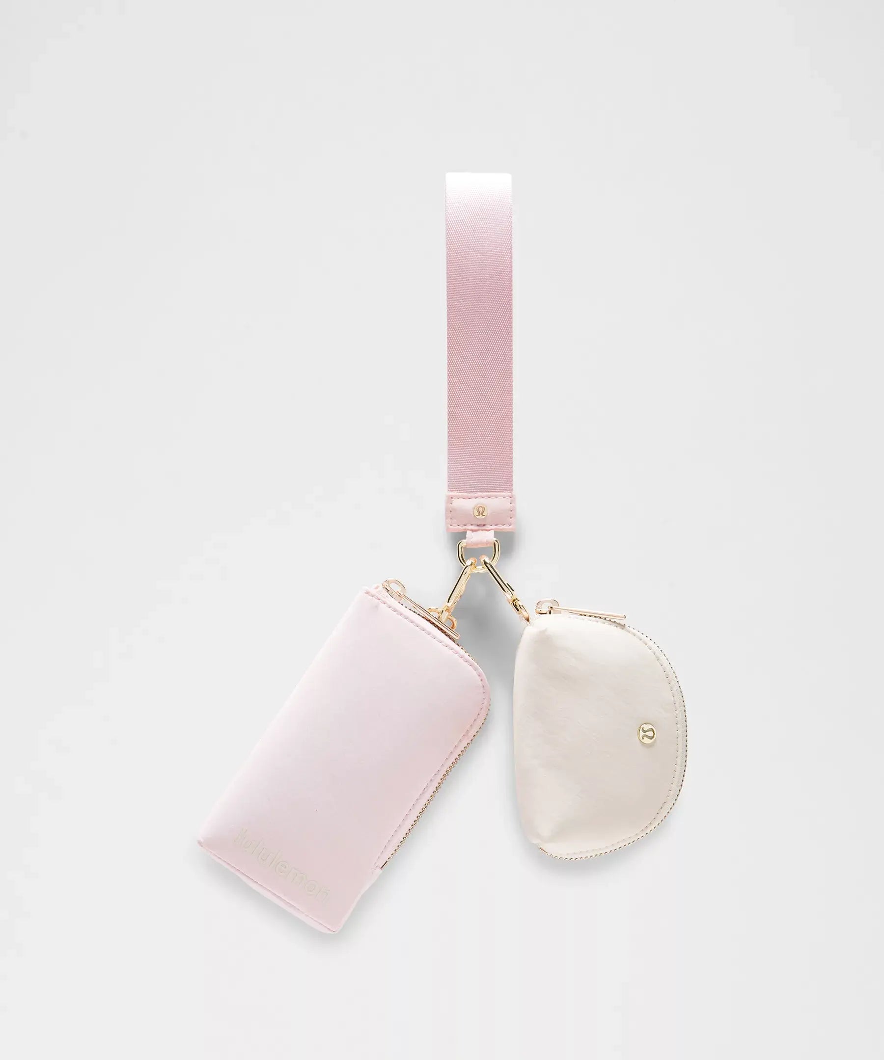 Dual Pouch Wristlet *Wallet | Pink Pearl/Light Ivory/Gold
