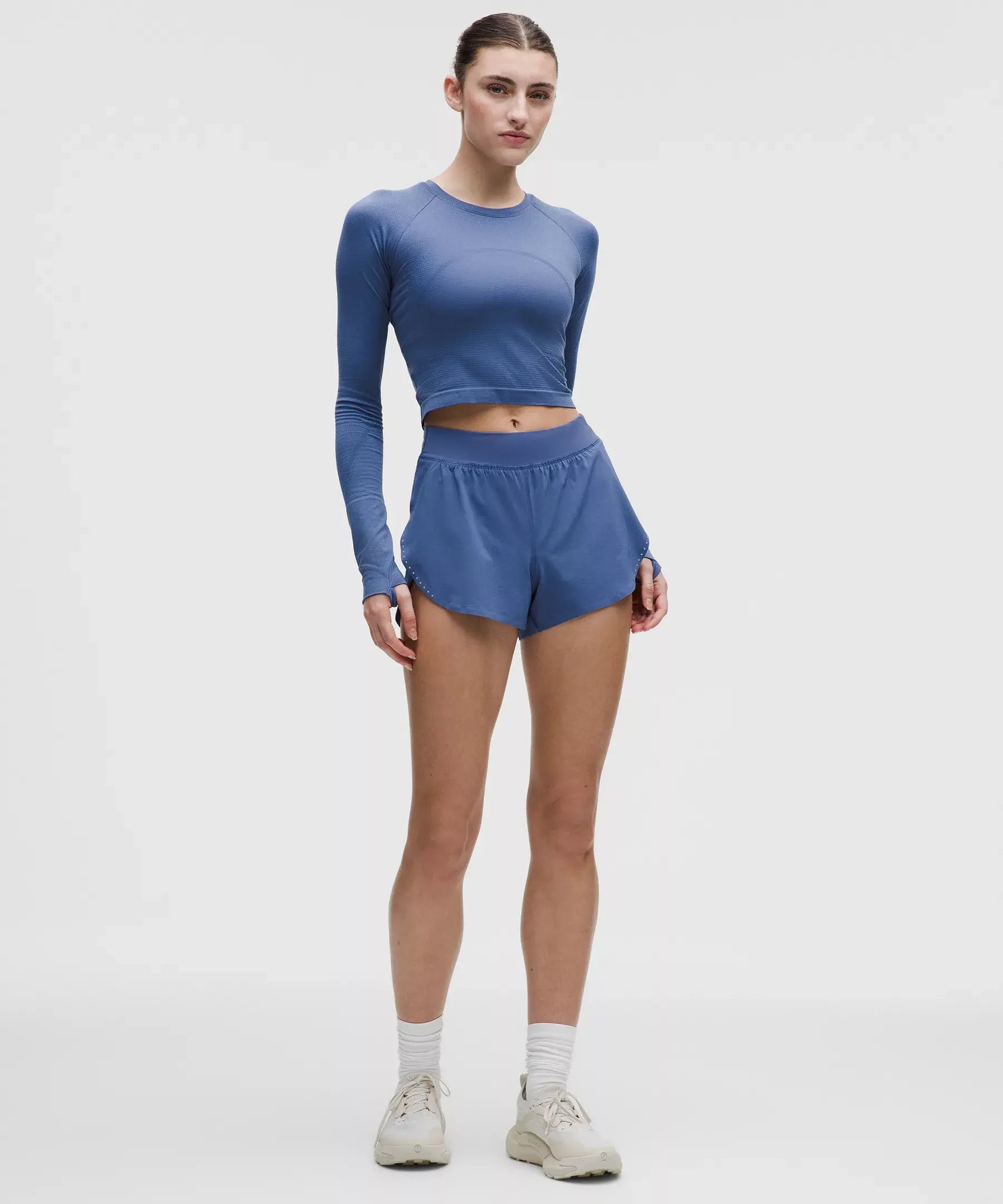 Fast and Free High-Rise Classic-Fit Split Short 3" | Brilliant Blue