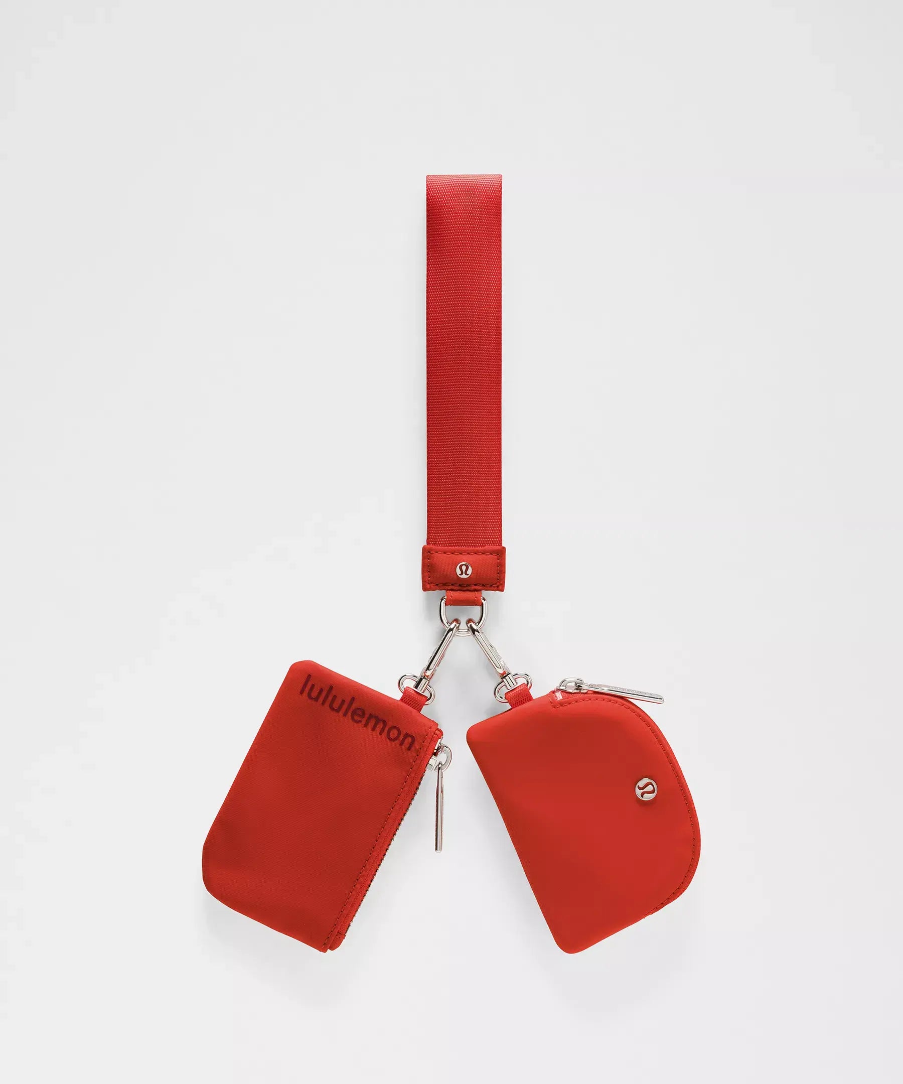 Dual Pouch Wristlet | Cherry Ember/Cranberry Charm/Silver