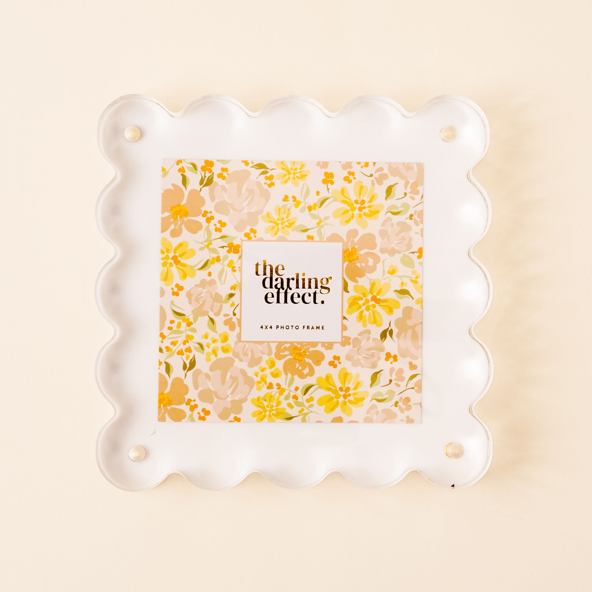 Square Scalloped Acrylic Frame | White