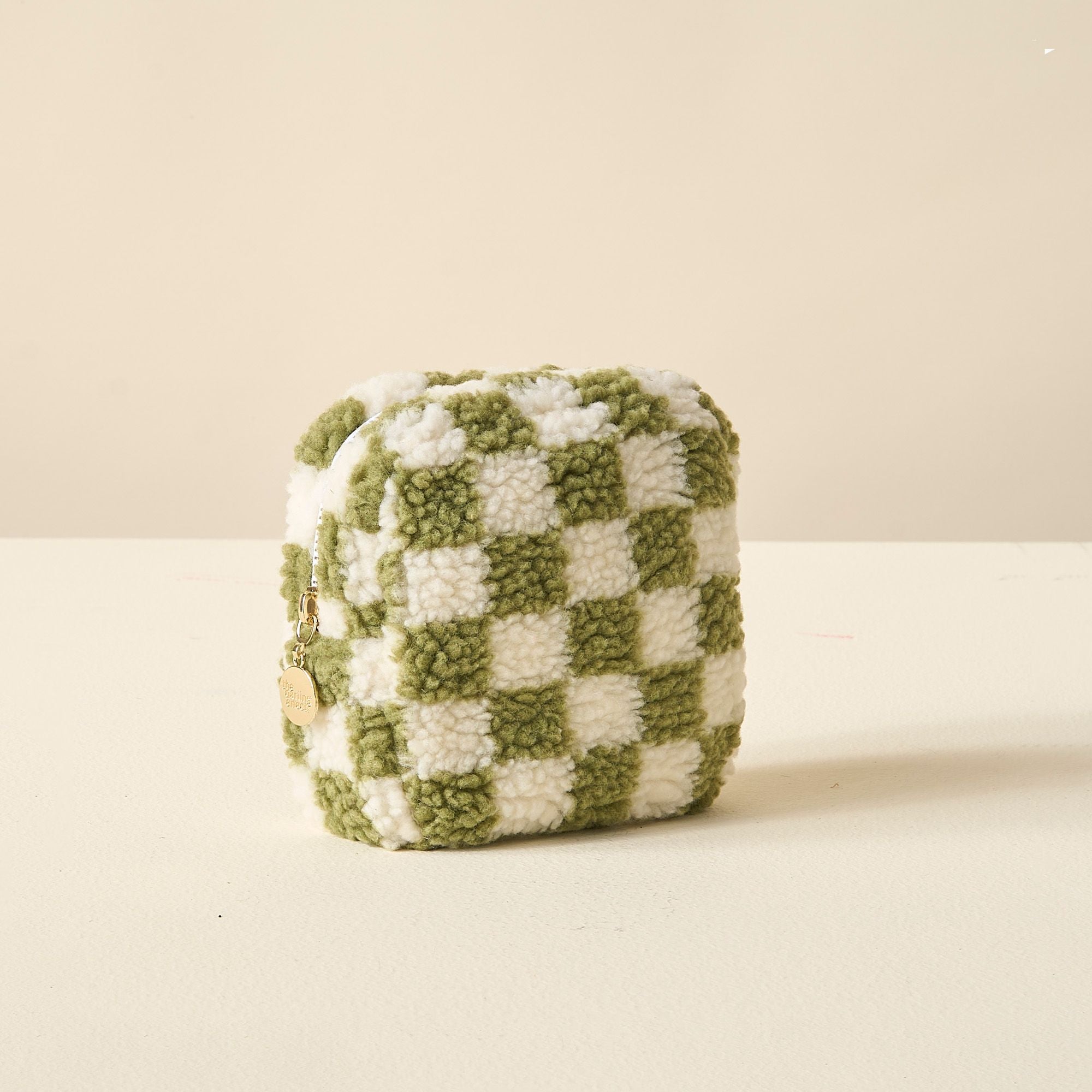 Teddy Pouch Square | Check Green