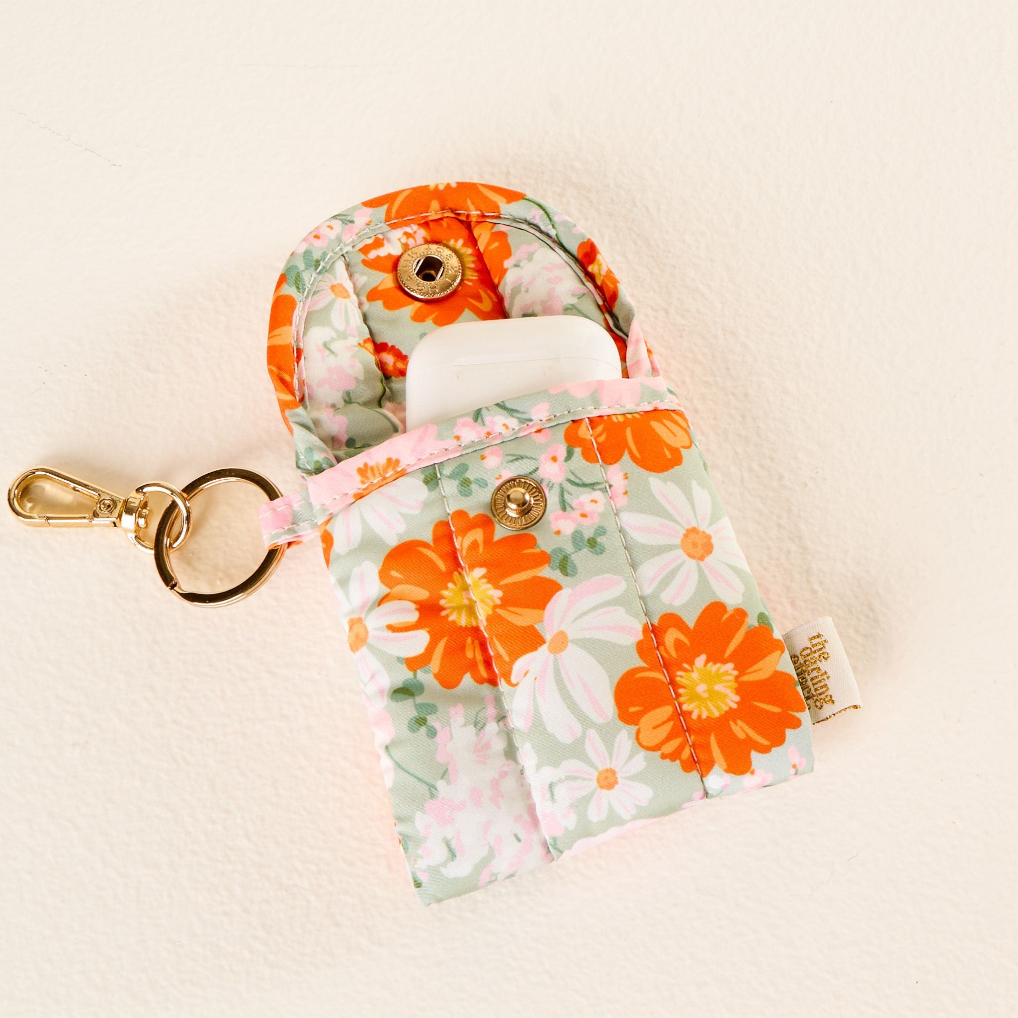 Puffy Earbud Case | Bouquet Beauty Sage