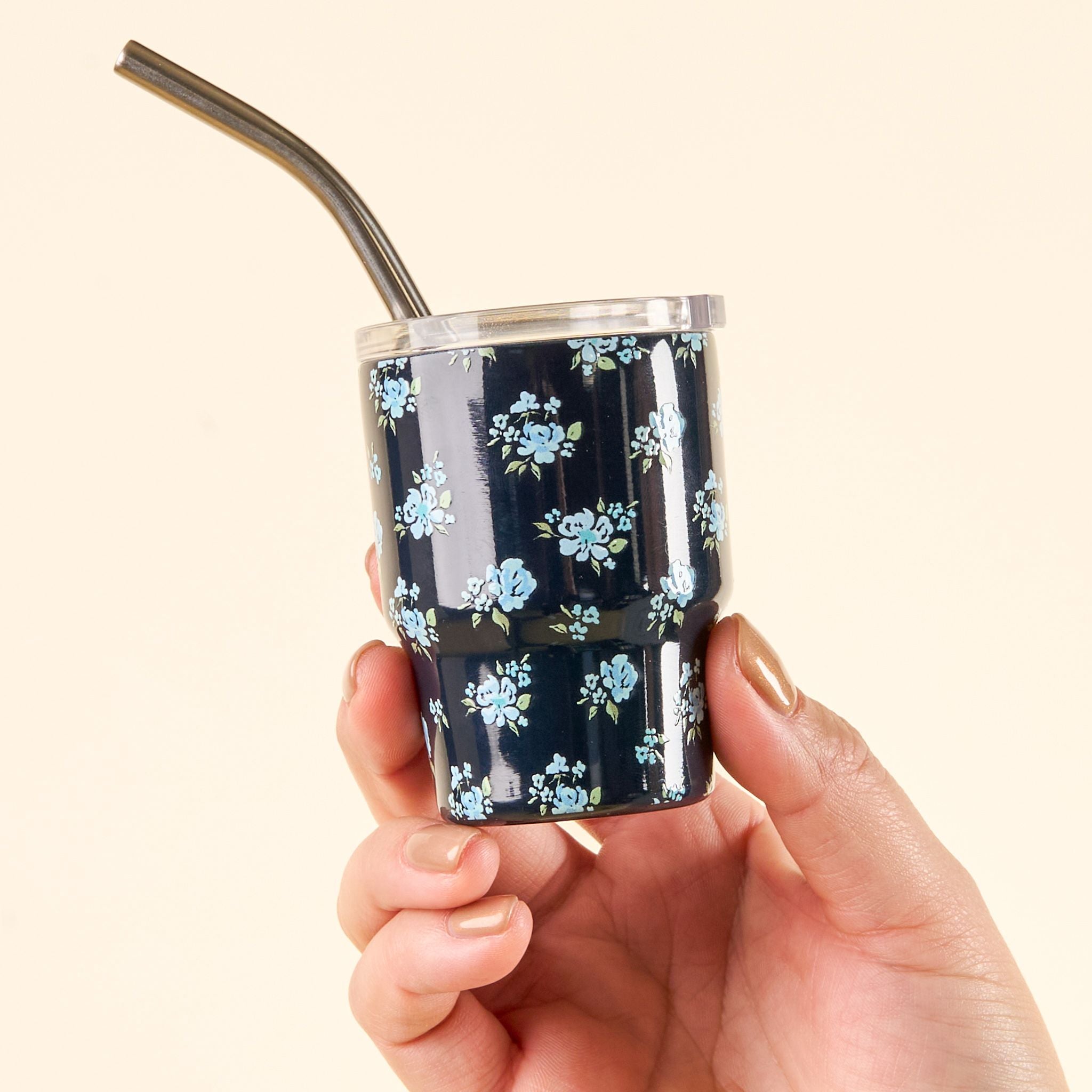 Mini Tumbler 2 oz. | Dainty Floral Navy