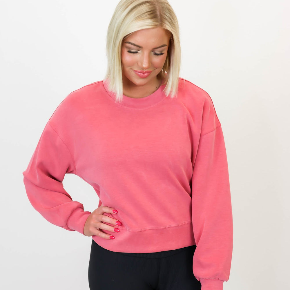 Softstreme Perfectly Oversized Cropped Crew | Vintage Rose