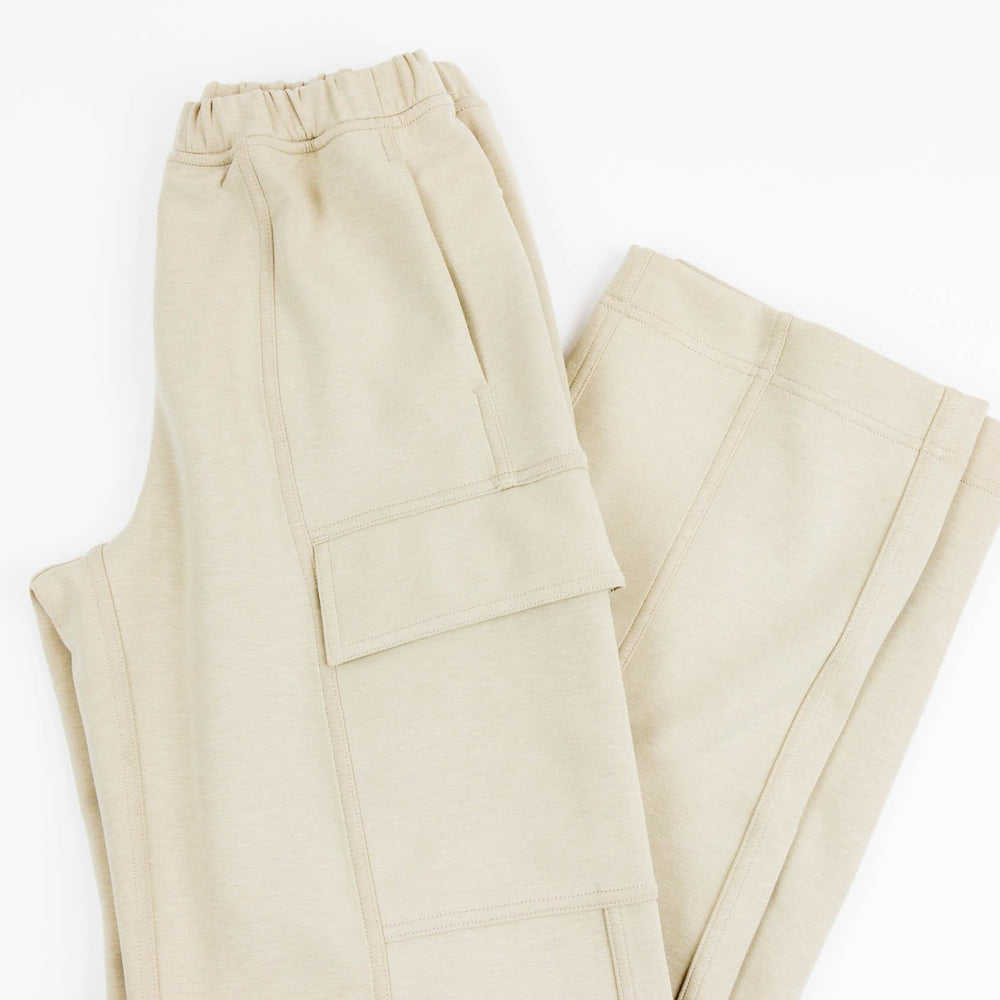 Cotton-Blend Double-Knit Mid-Rise Cargo Pant 31" | Mojave Tan