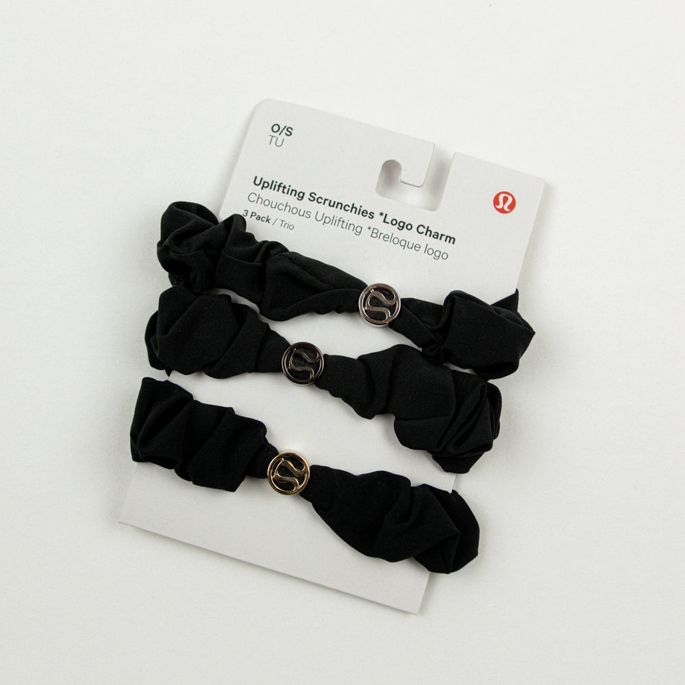 Uplifting Scrunchies Logo 3 Pack | Black/Black/Black