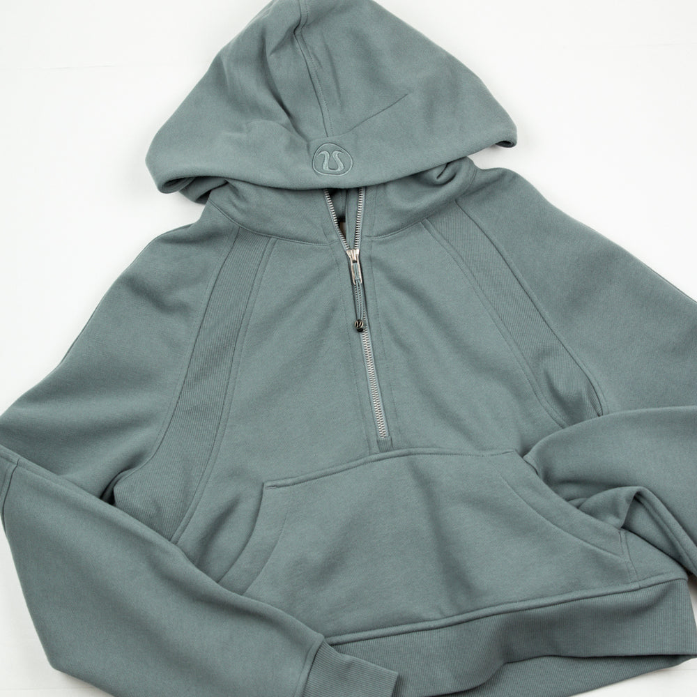 Scuba Oversized Half Zip Hoodie | Belgian Blue