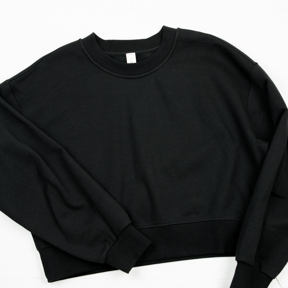 Perfectly Oversized Cropped Crew | Black