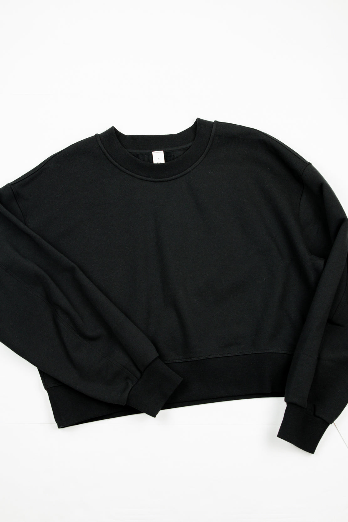 Perfectly Oversized Cropped Crew | Black