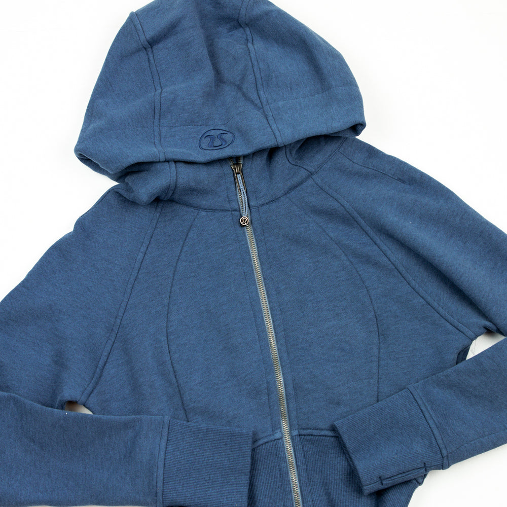 Scuba Full Zip Cropped Hoodie | Heathered Oasis Blue