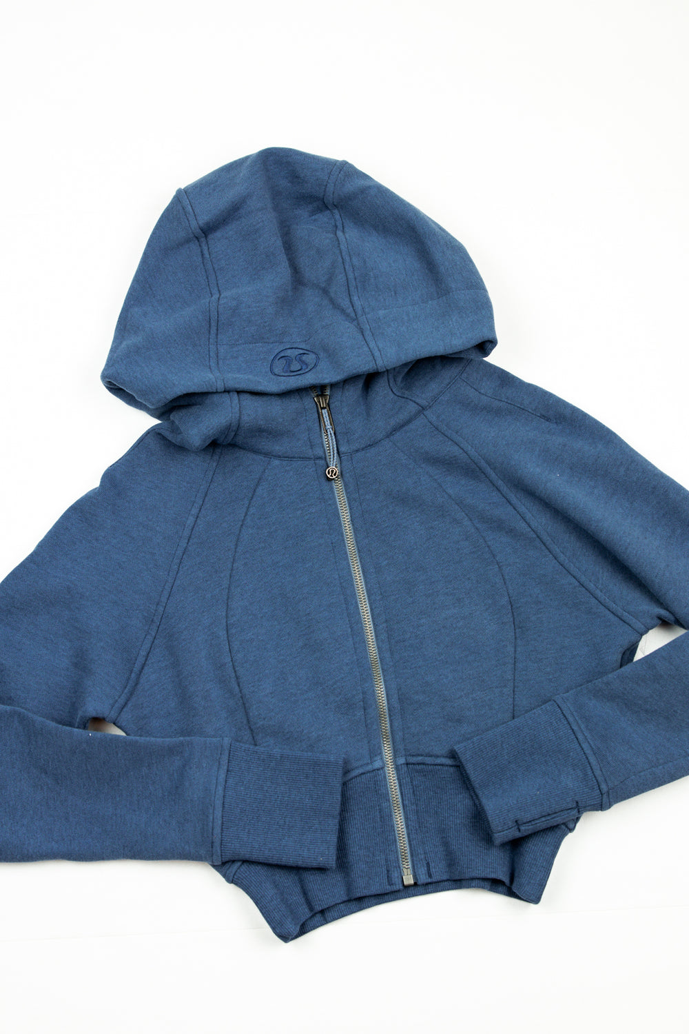 Scuba Full Zip Cropped Hoodie | Heathered Oasis Blue