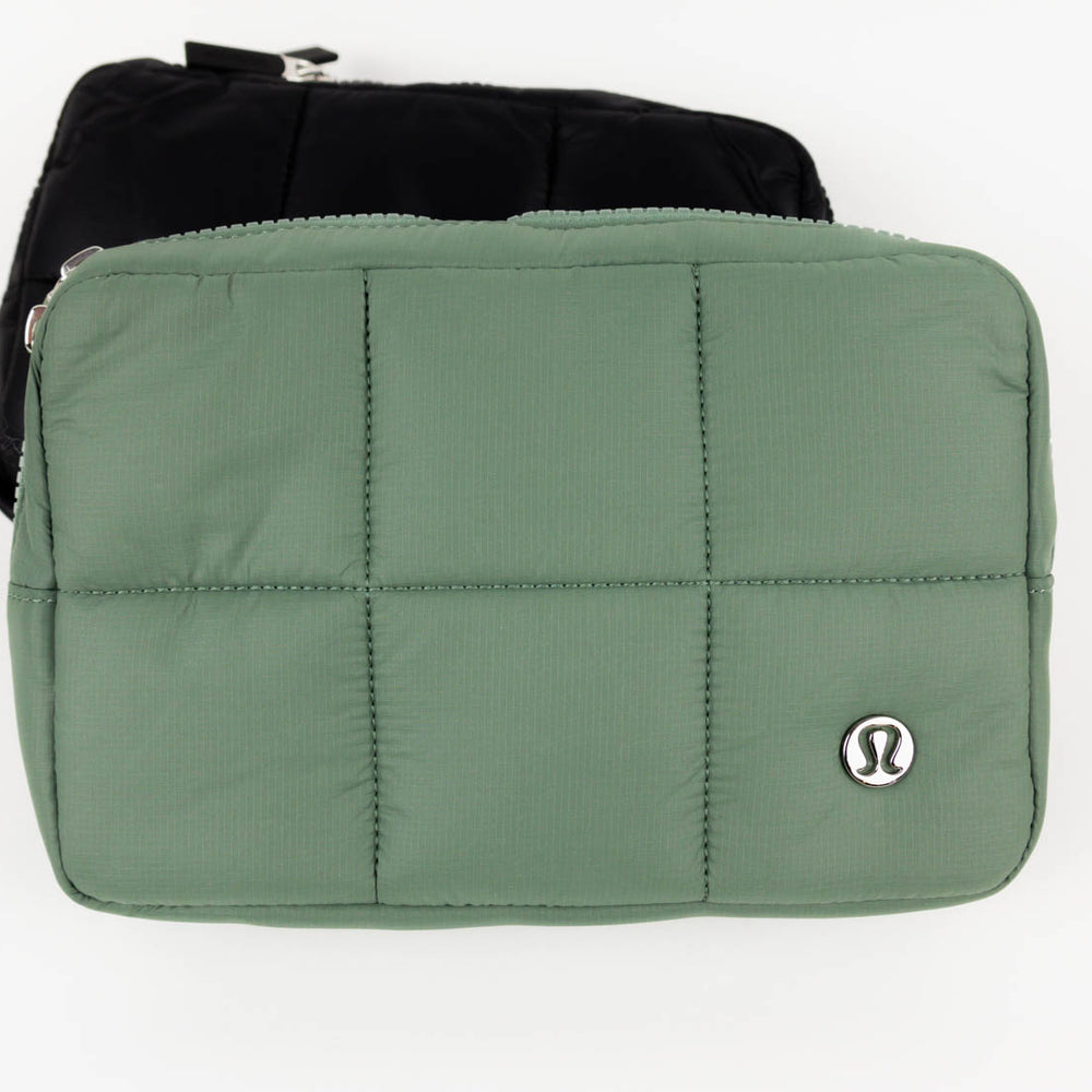 Quilted Grid Belt Bag 1.5L | Grey Eucalyptus