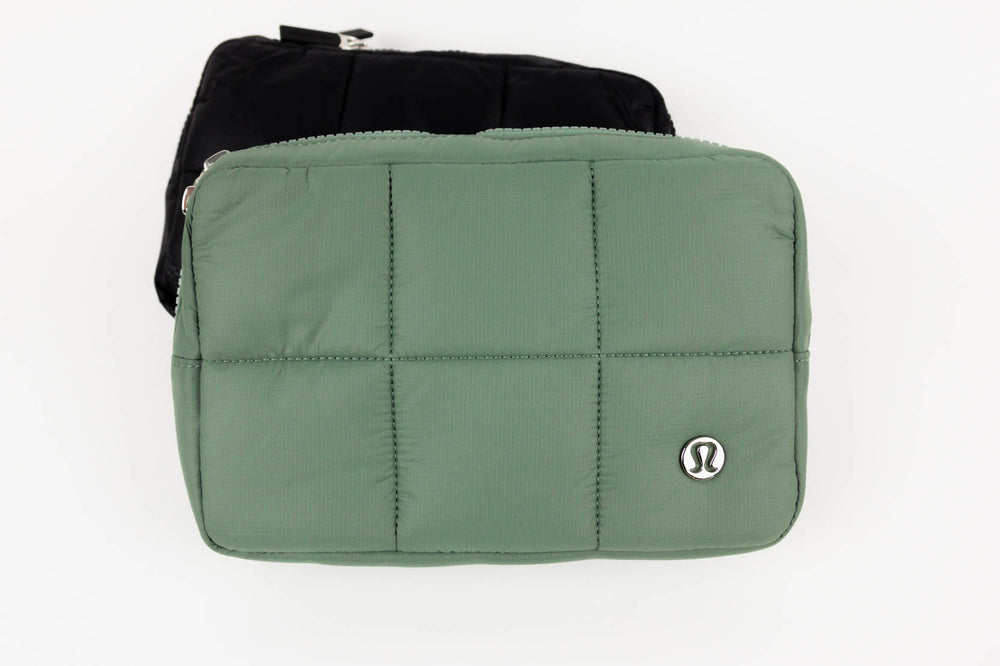 Quilted Grid Belt Bag 1.5L | Grey Eucalyptus