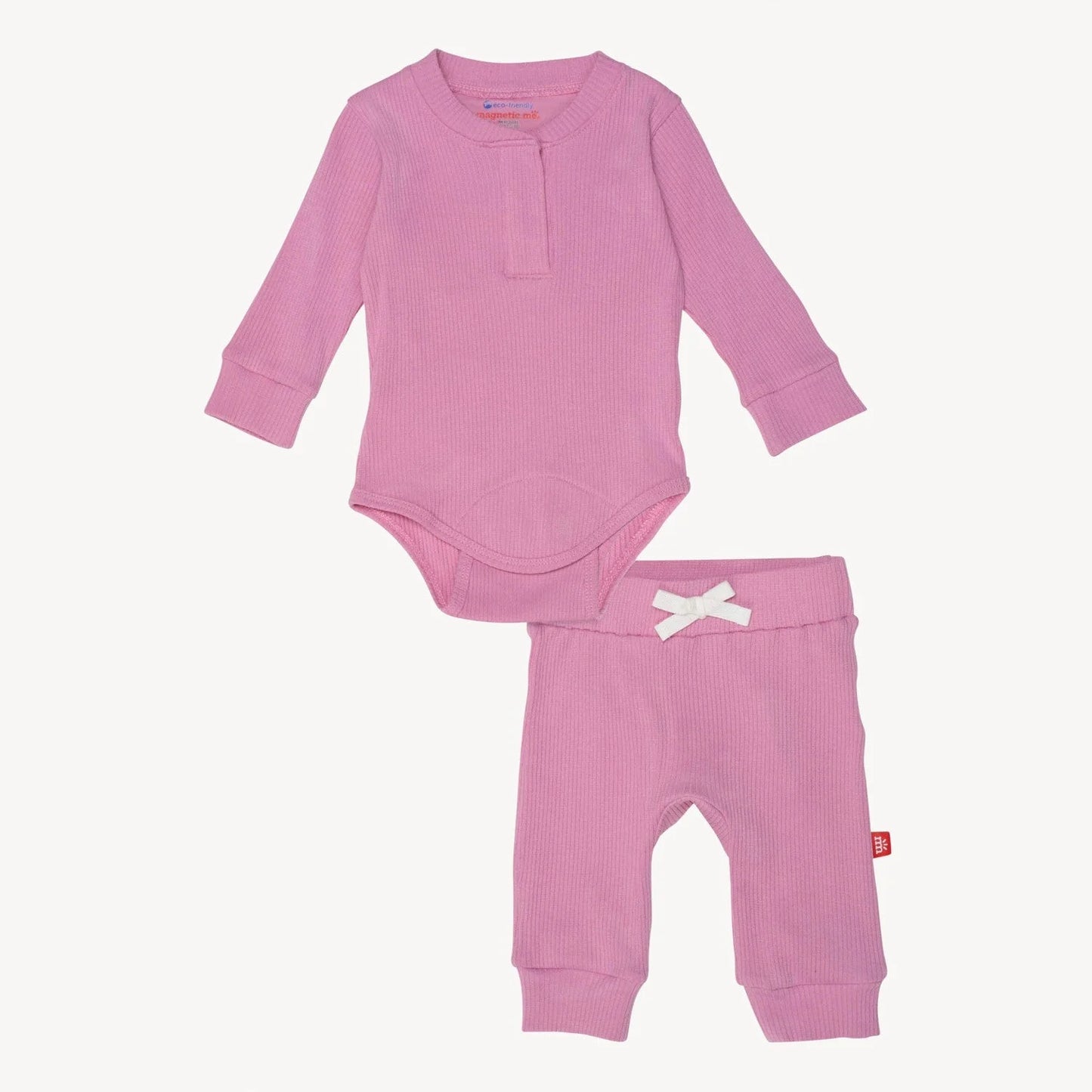 Magnetic Me LS Bodysuit & Pant | Mauve Ribbed