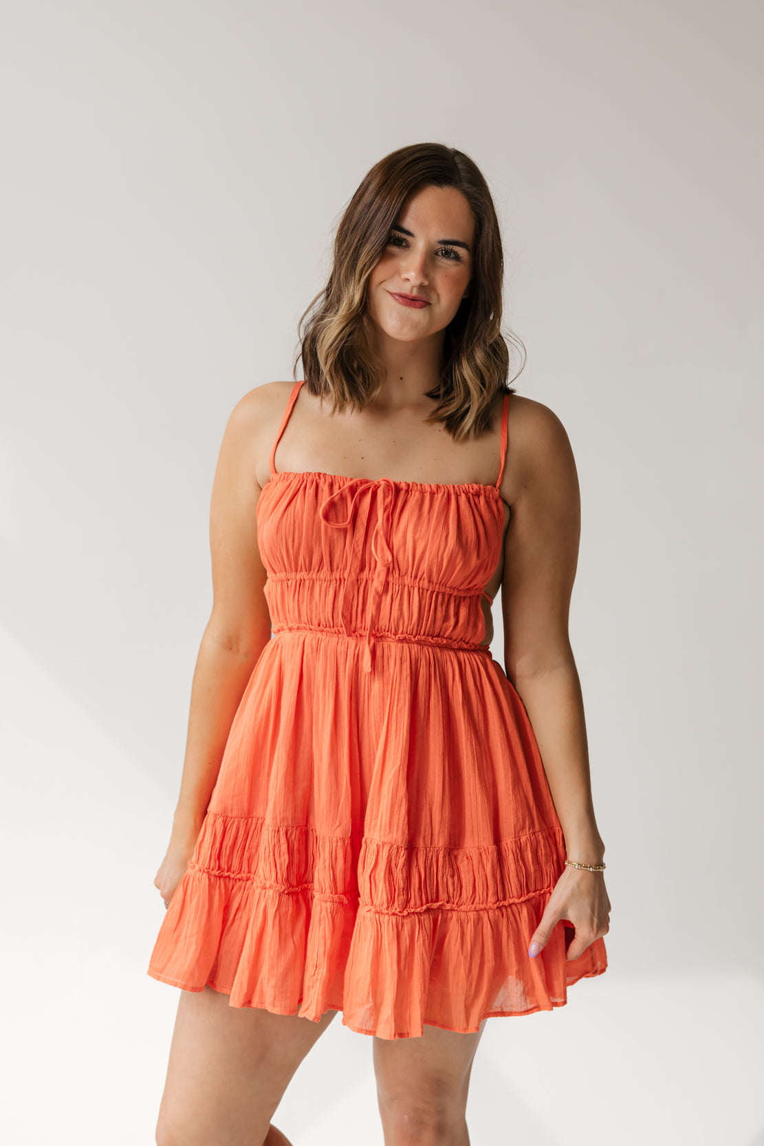 Taking Sides Mini Dress | Fusion Coral