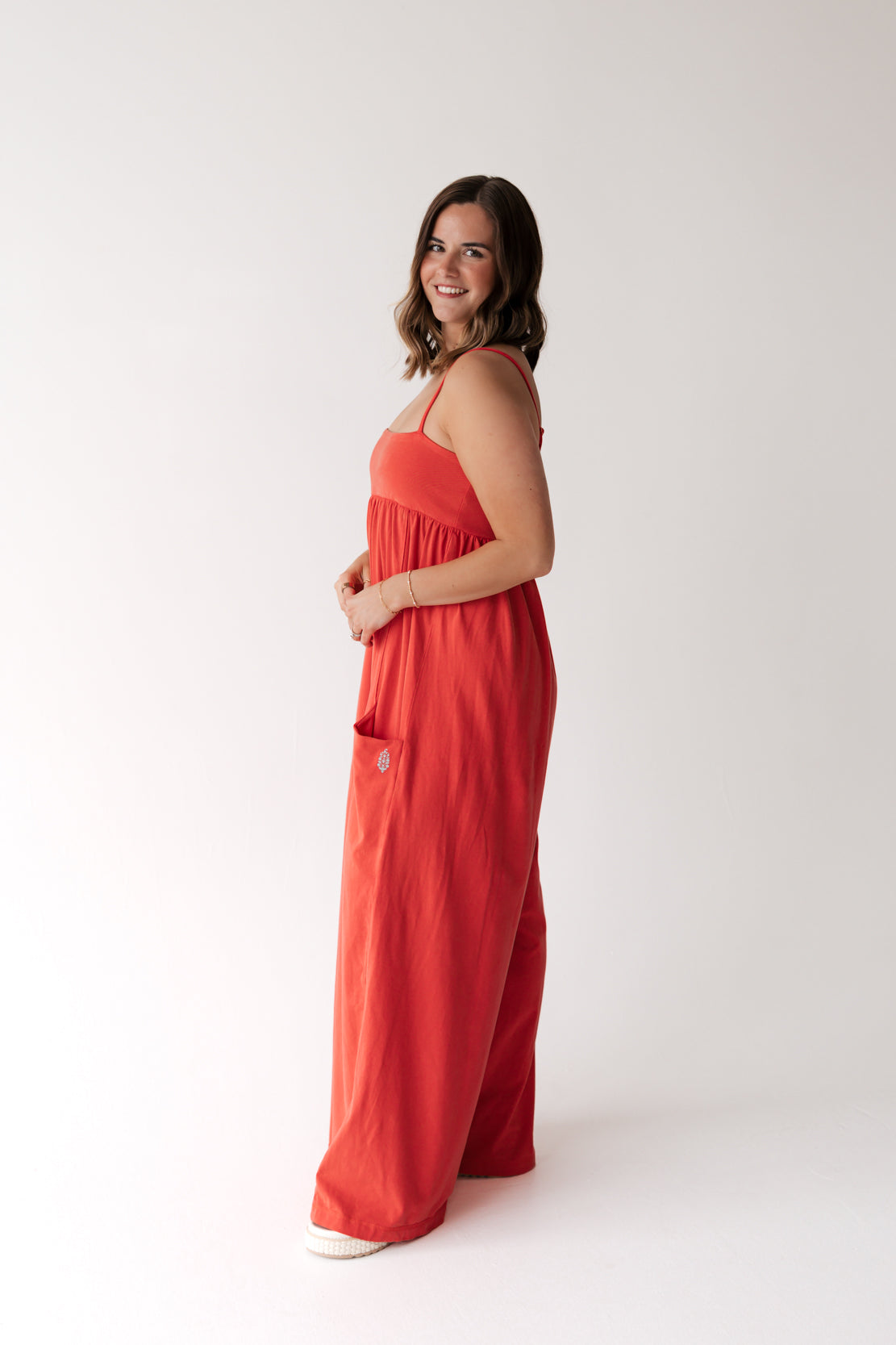 Hot Shot Strappy Onesie | Grapefruit