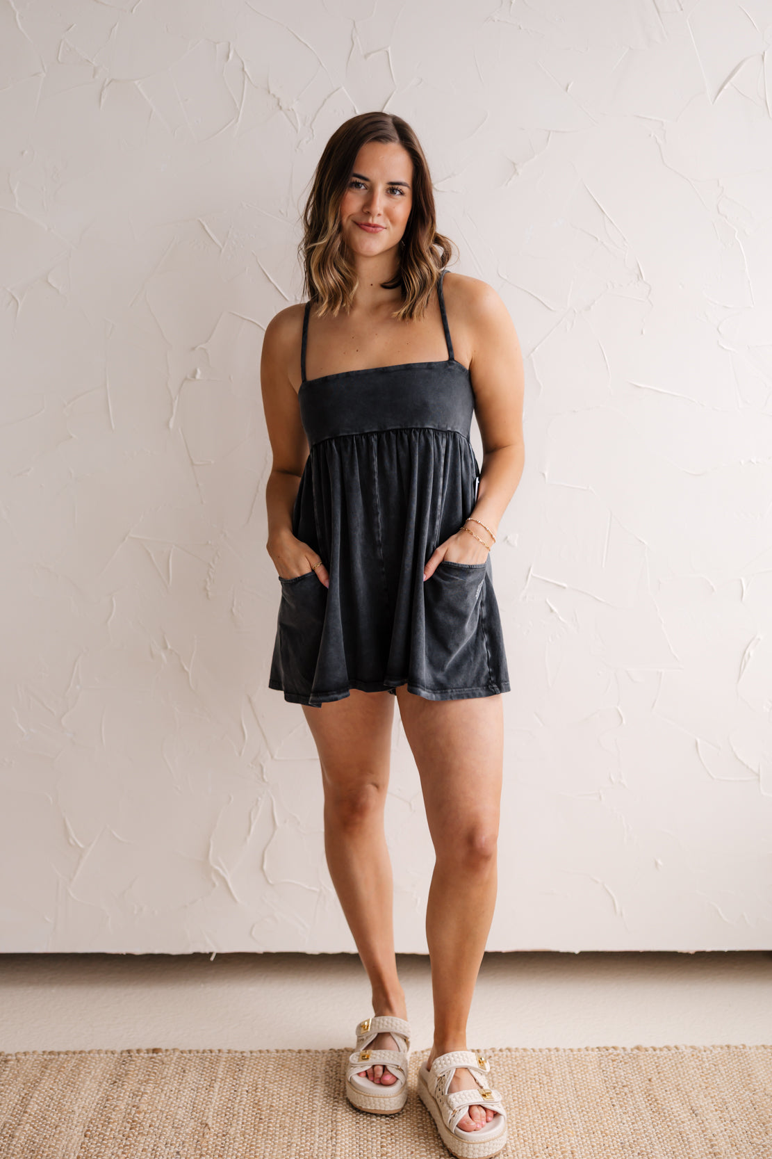 Hot Shot Strappy Romper | Black