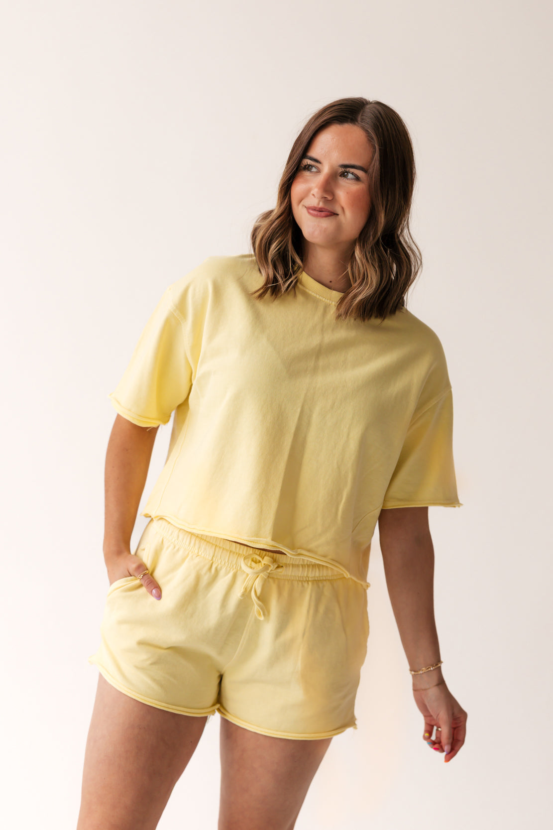Sophie Tee & Short Set | Pale Yellow