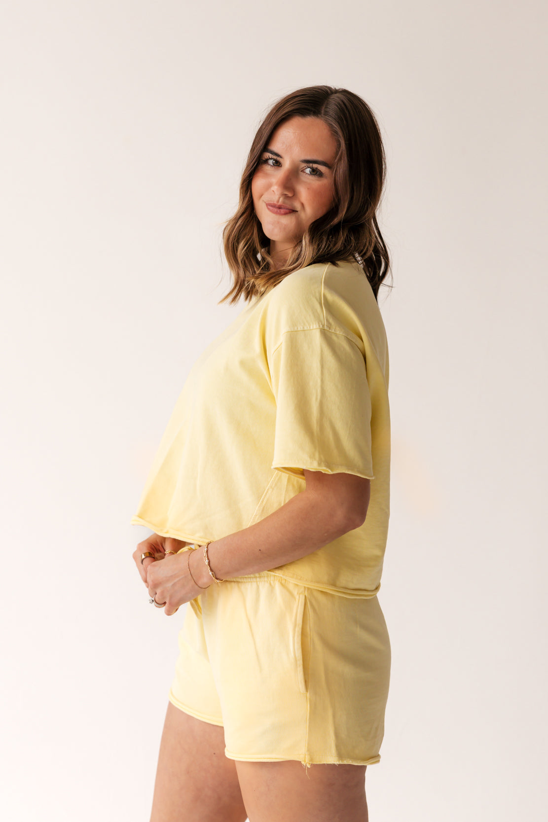 Sophie Tee & Short Set | Pale Yellow