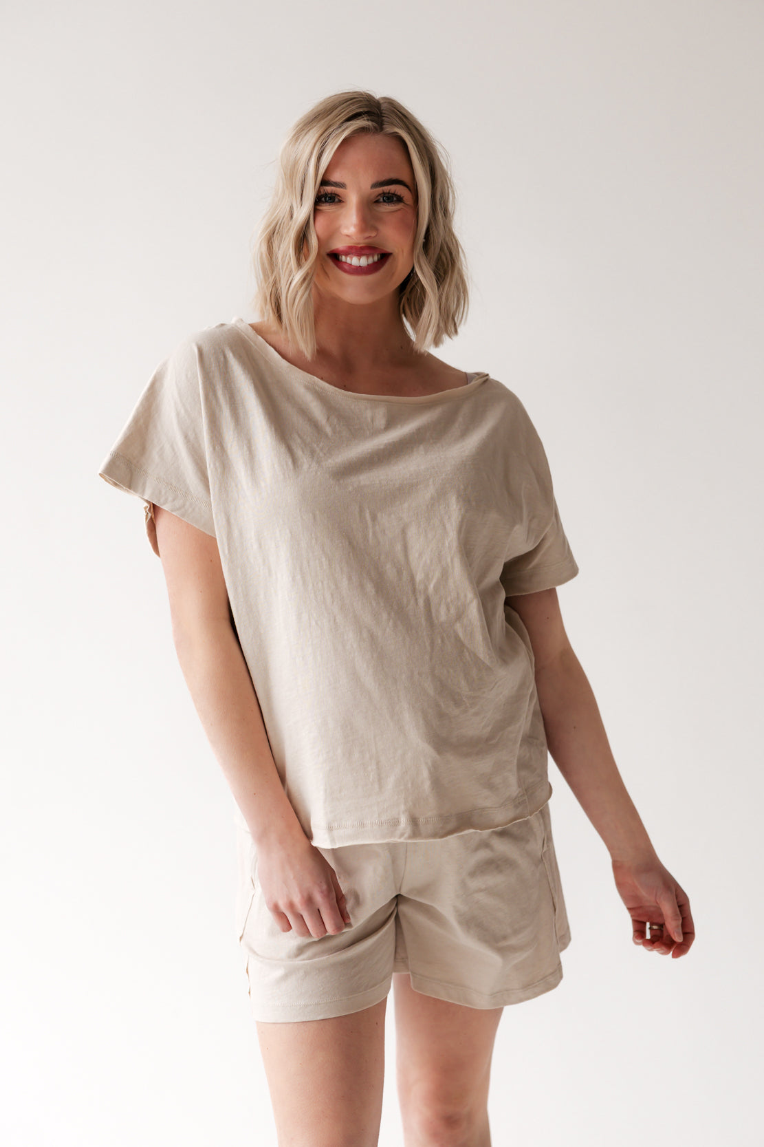 Shelby Short Sleeve Tee | Sand Beige