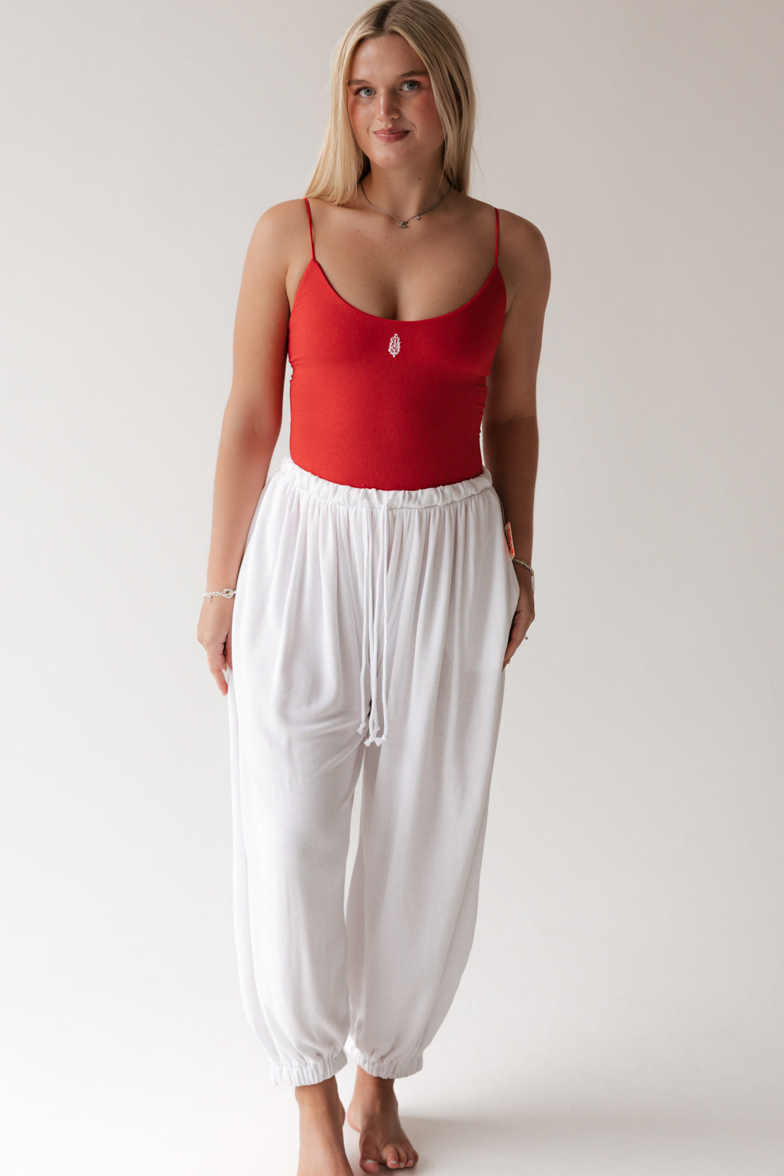 Skinny Strap Logo Tank | Grapefruit