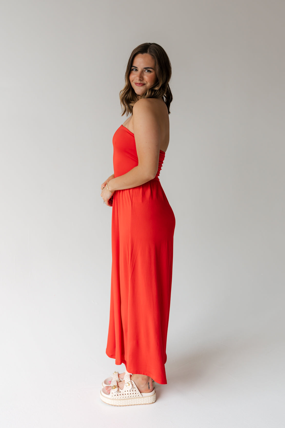 Aenea Strapless Jumpsuit | Cherry